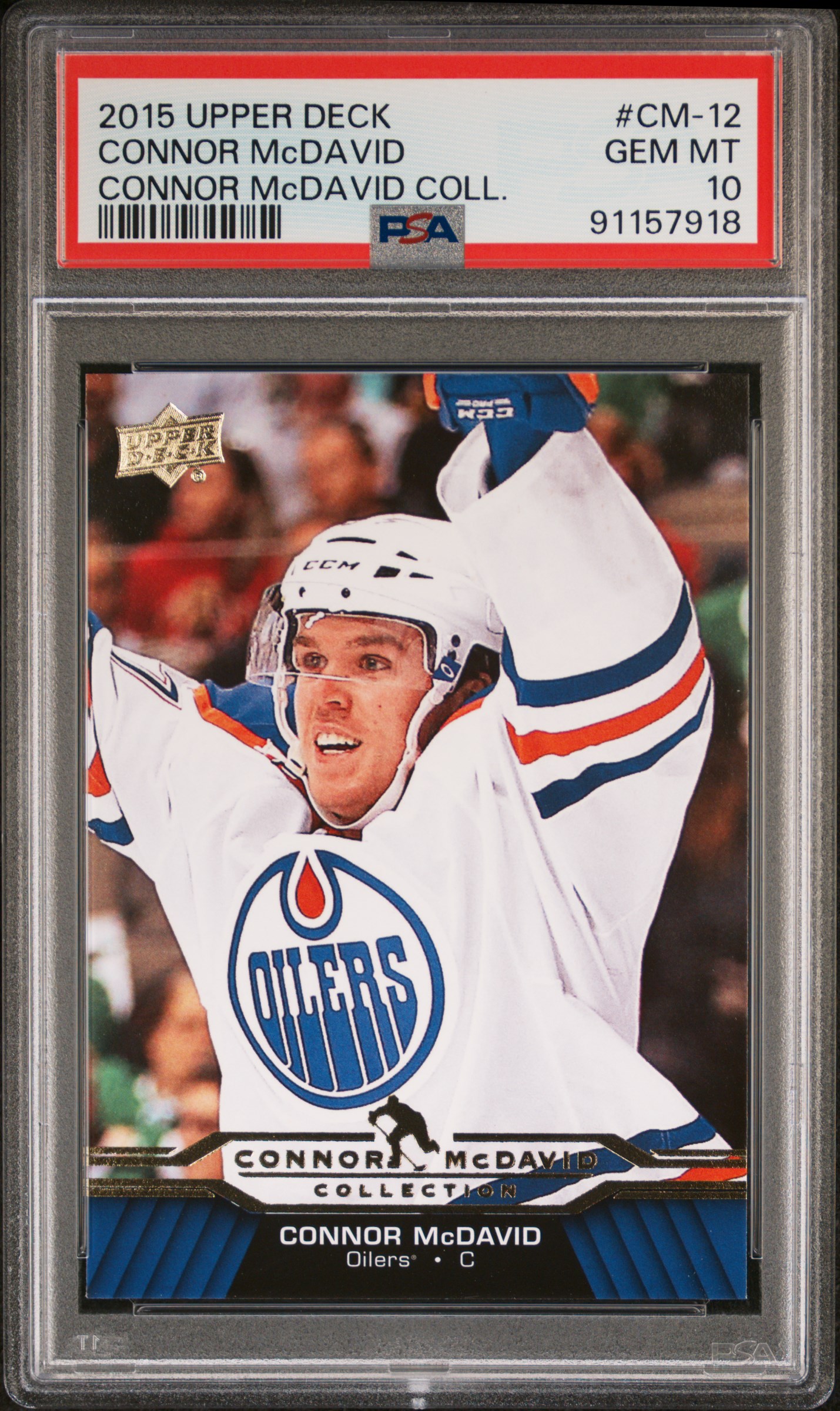 Connor McDavid 2015 Upper Deck Hockey Rookie Card RC #CM-12 Graded PSA 10