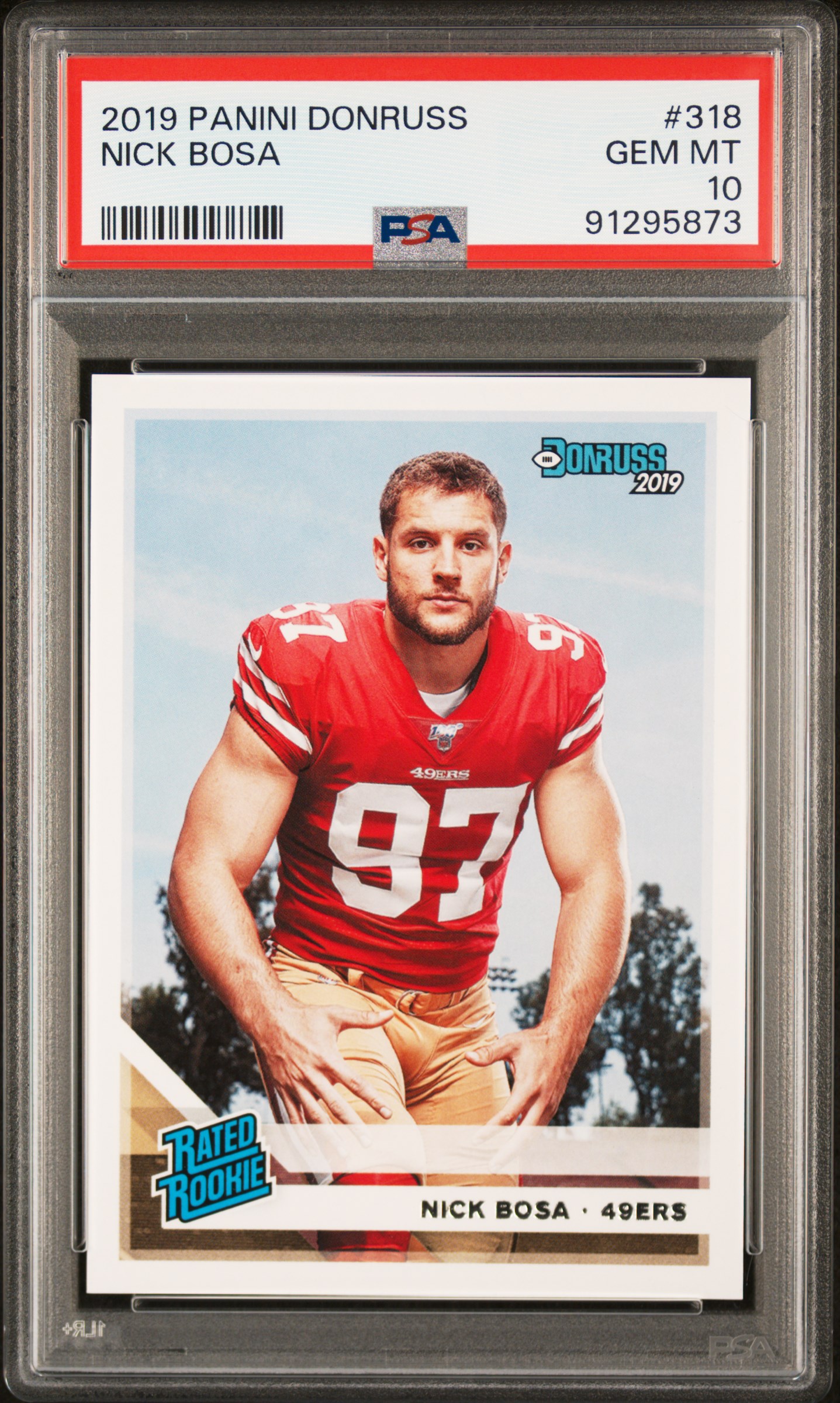 Nick Bosa 2019 Panini Donruss Football Rookie Card #318 Graded PSA 10