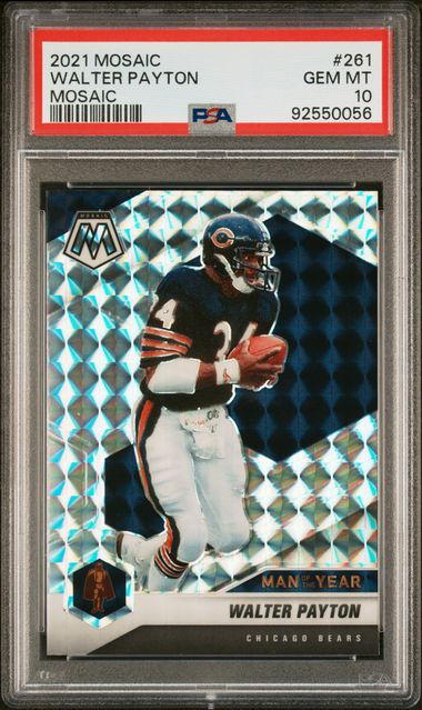 Walter Payton 2021 Panini Mosaic Football Card #261 Graded PSA 10