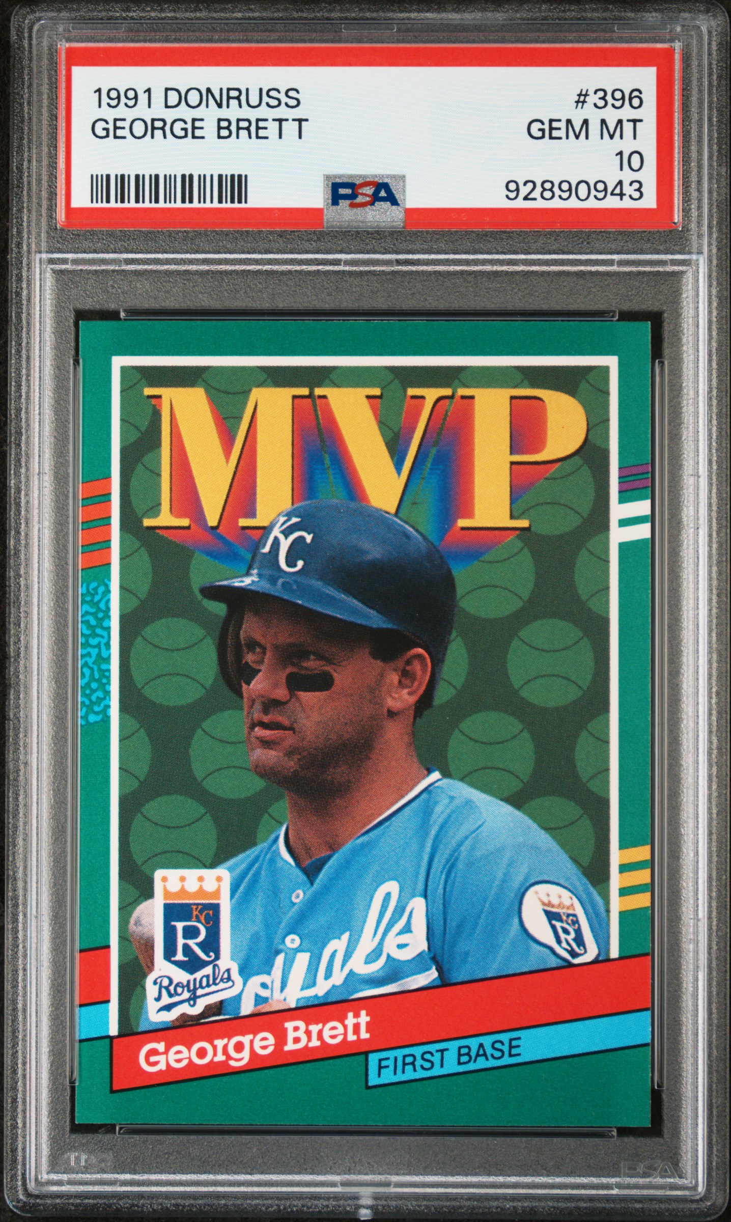 George Brett 1991 Donruss Baseball Card #396 Graded PSA 10 George Brett 1991 Donruss Baseball Card #396 Graded PSA 10