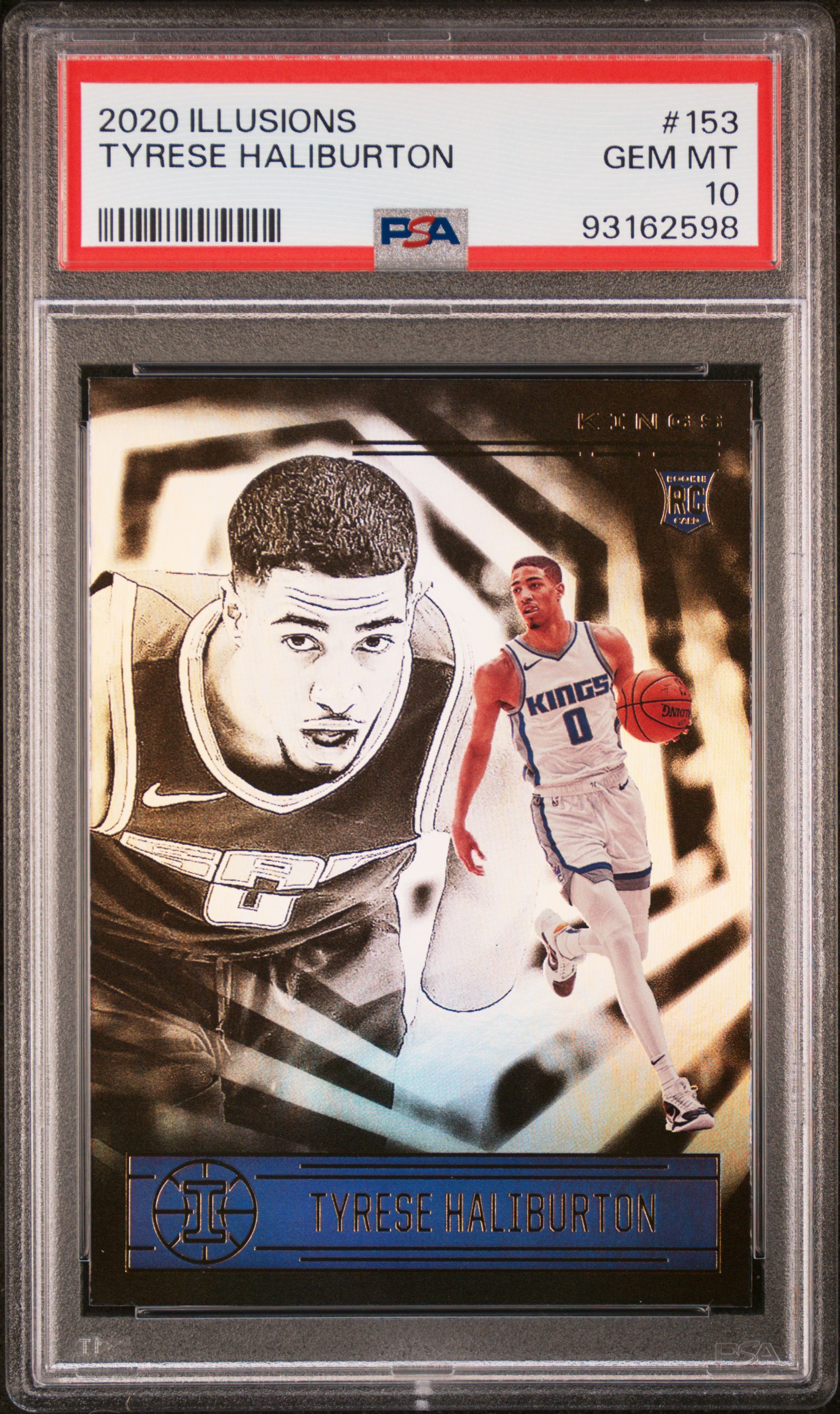 Tyrese Haliburton 2020 Panini Illusions Basketball Rookie Card #153 Graded PSA 10