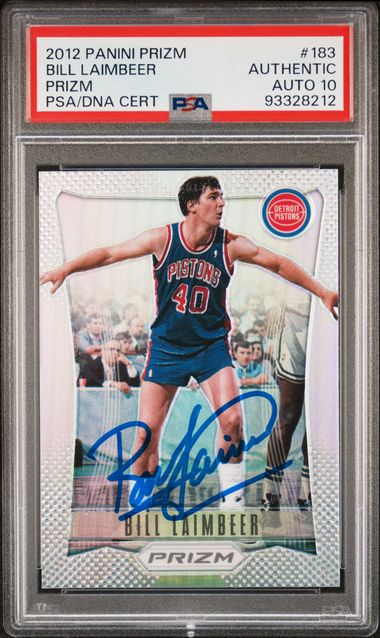 Bill Laimbeer 2012 Panini Silver Prizm Basketball Card #183 Auto Graded PSA 10