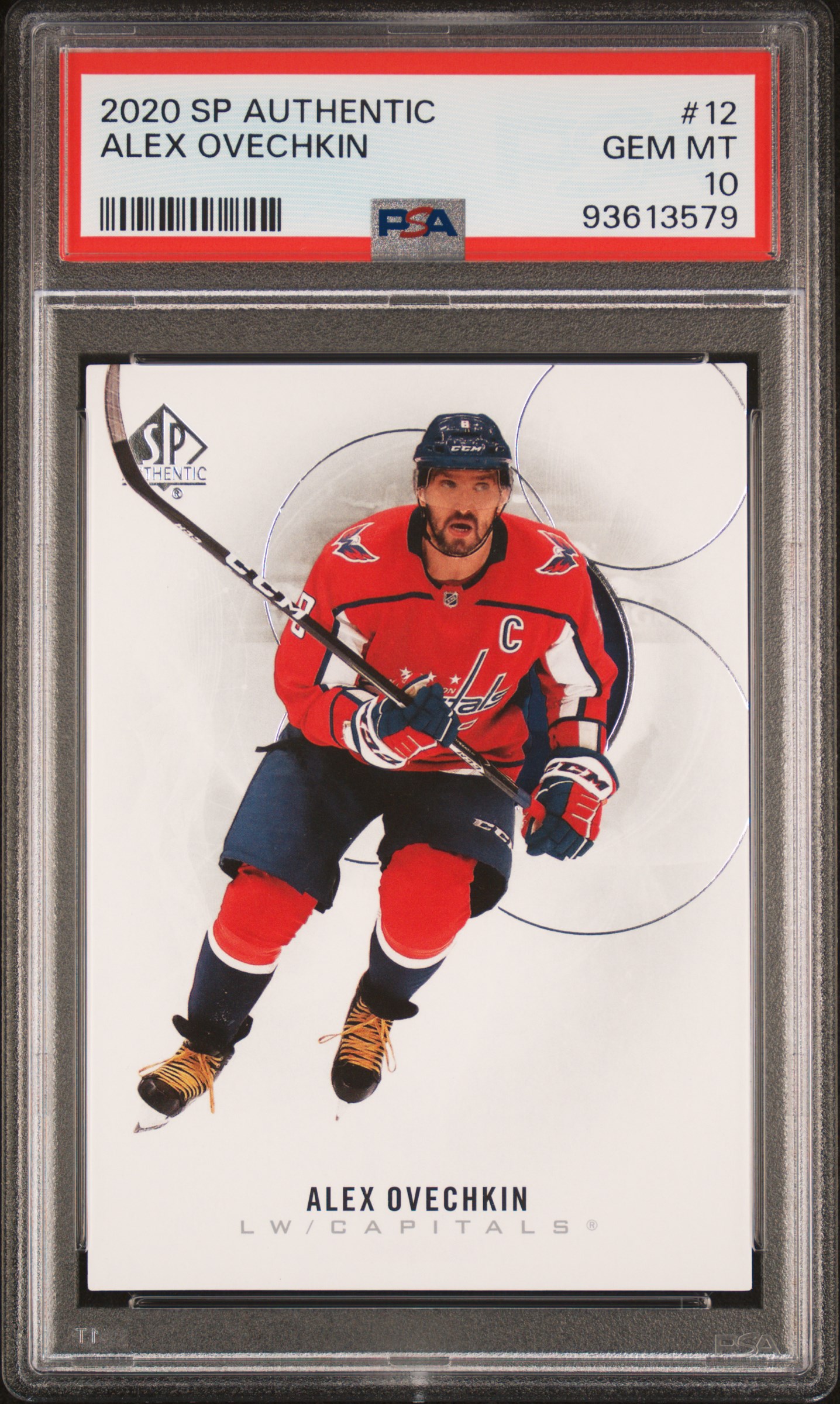 Alexander Ovechkin 2020 Upper Deck SP Authentic Hockey Card #12 Graded PSA 10 Alexander Ovechkin 2020 Upper Deck SP Authentic Hockey Card #12 Graded PSA 10