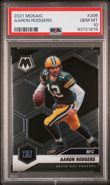 Aaron Rodgers 2021 Panini Mosaic Football Card #206 Graded PSA 10