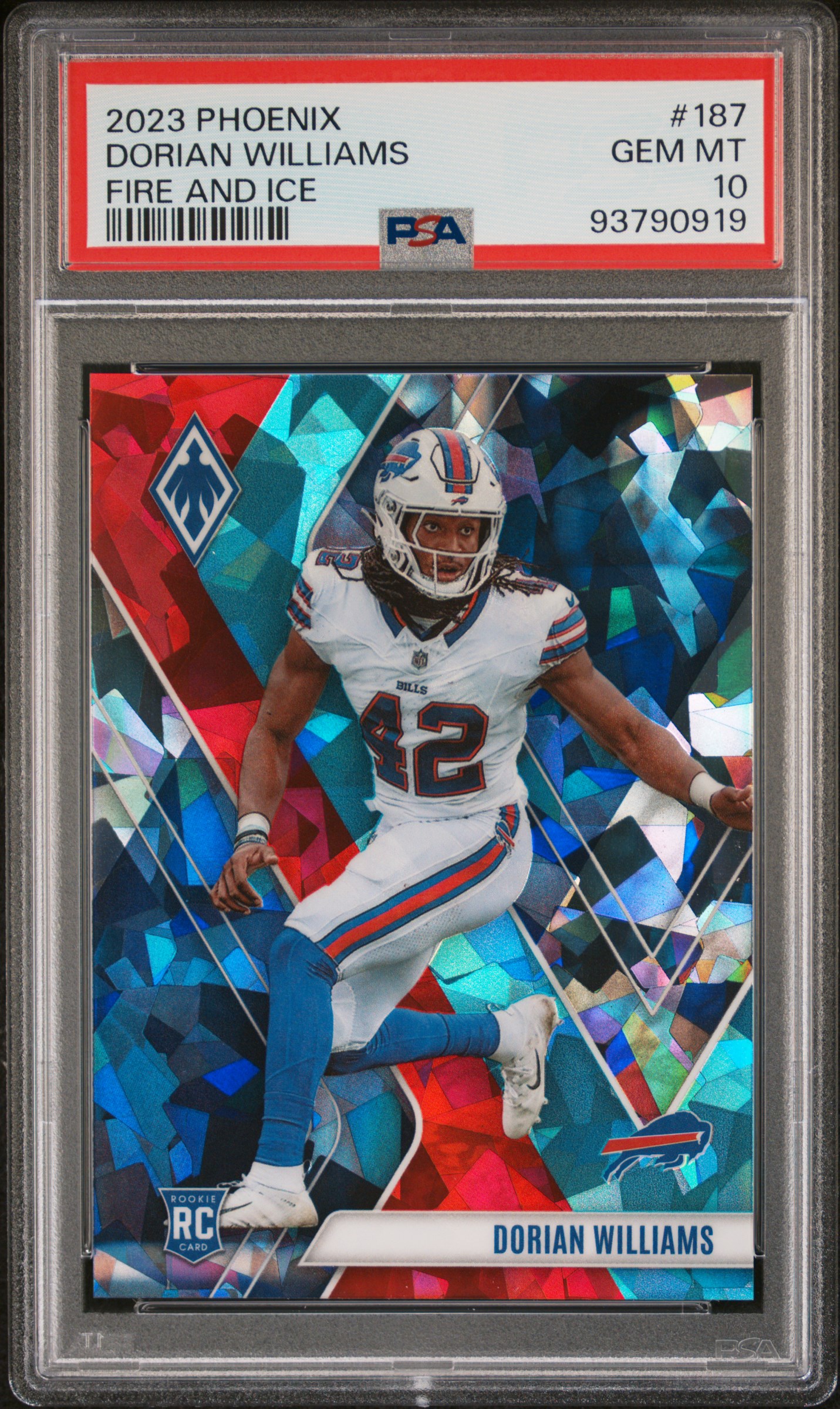 Dorian Williams 2023 Phoenix Fire and Ice Football Rookie Card #187 Graded PSA 10 39/50
