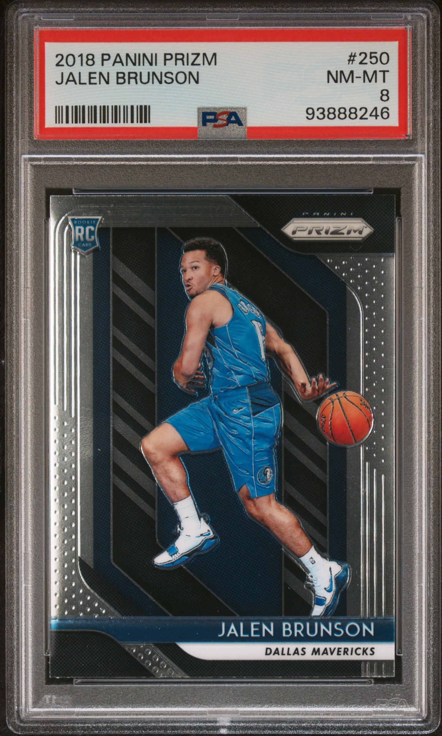 Jalen Brunson 2018 Panini Prizm Basketball Rookie Card #250 Graded PSA 8