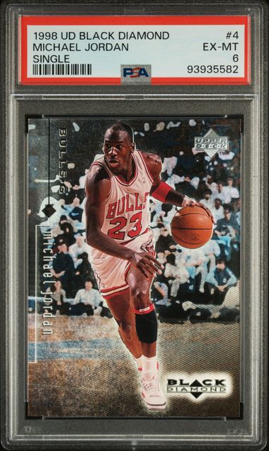 Michael Jordan 1998 Upper Deck Black Diamond Single Card #4 Graded PSA 6