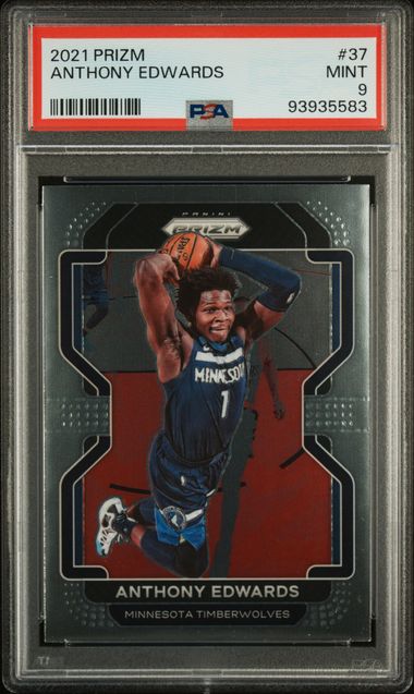 Anthony Edwards 2021 Panini Prizm Basketball Card #37 Graded PSA 9