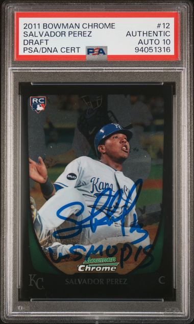 Salvador Perez 2011 Bowman Chrome Draft Signed Rookie Card #12 WS MVP Auto PSA 10