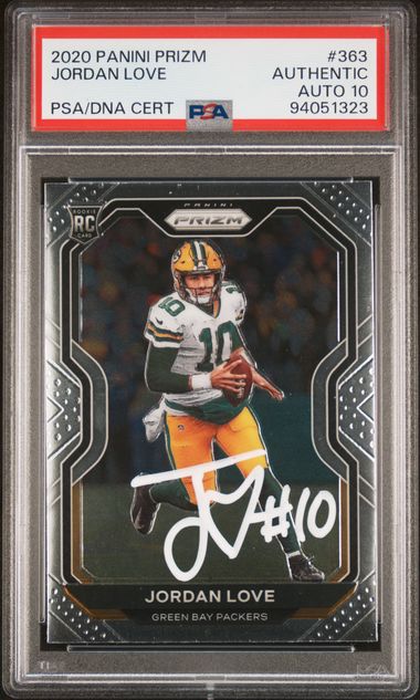 Jordan Love 2020 Panini Prizm Signed Rookie Card #363 Auto Graded PSA 10 94051323