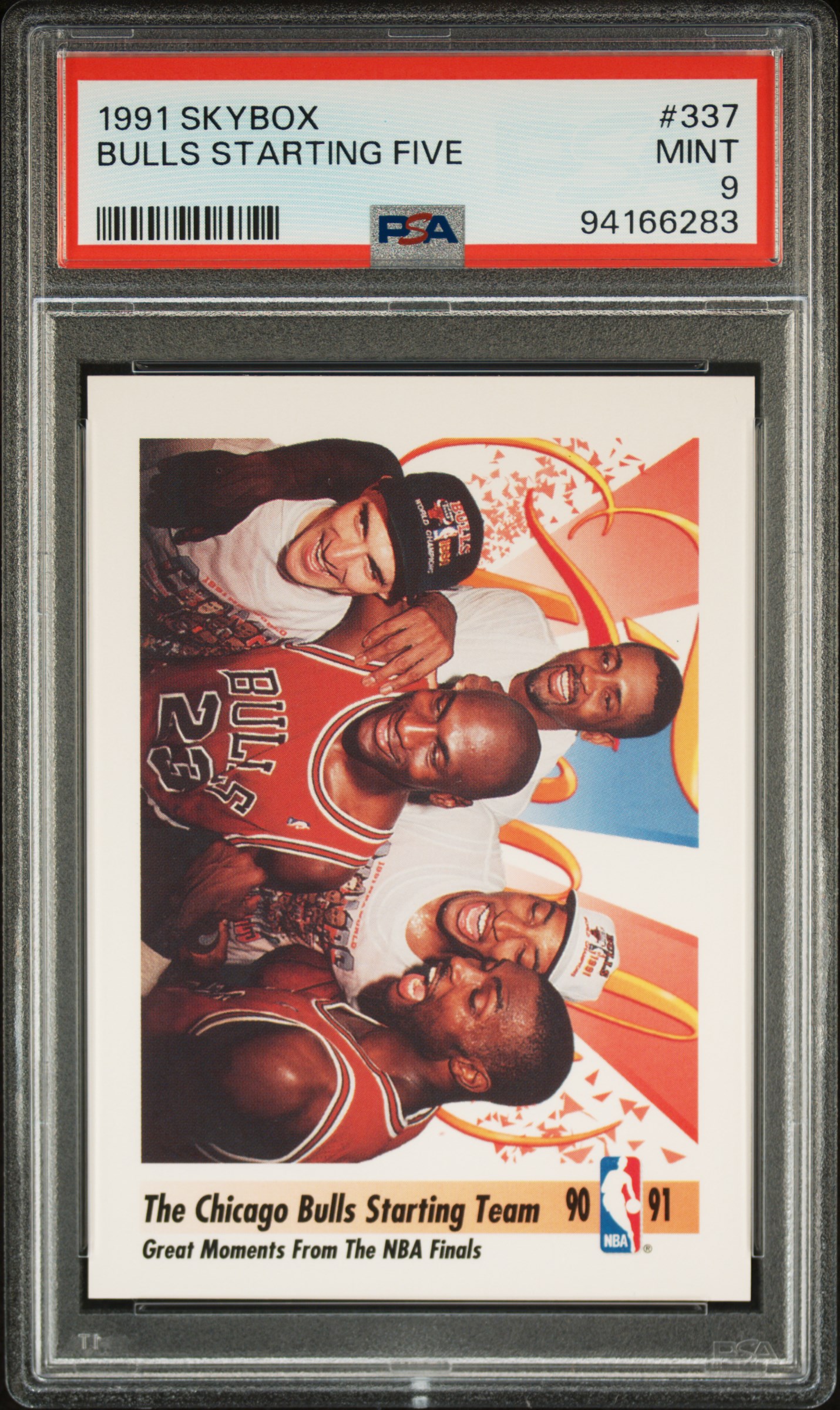 Michael Jordan 1991 SkyBox Chicago Bulls Starting Five Basketball Card #337 Graded PSA 9 Cert #94166283