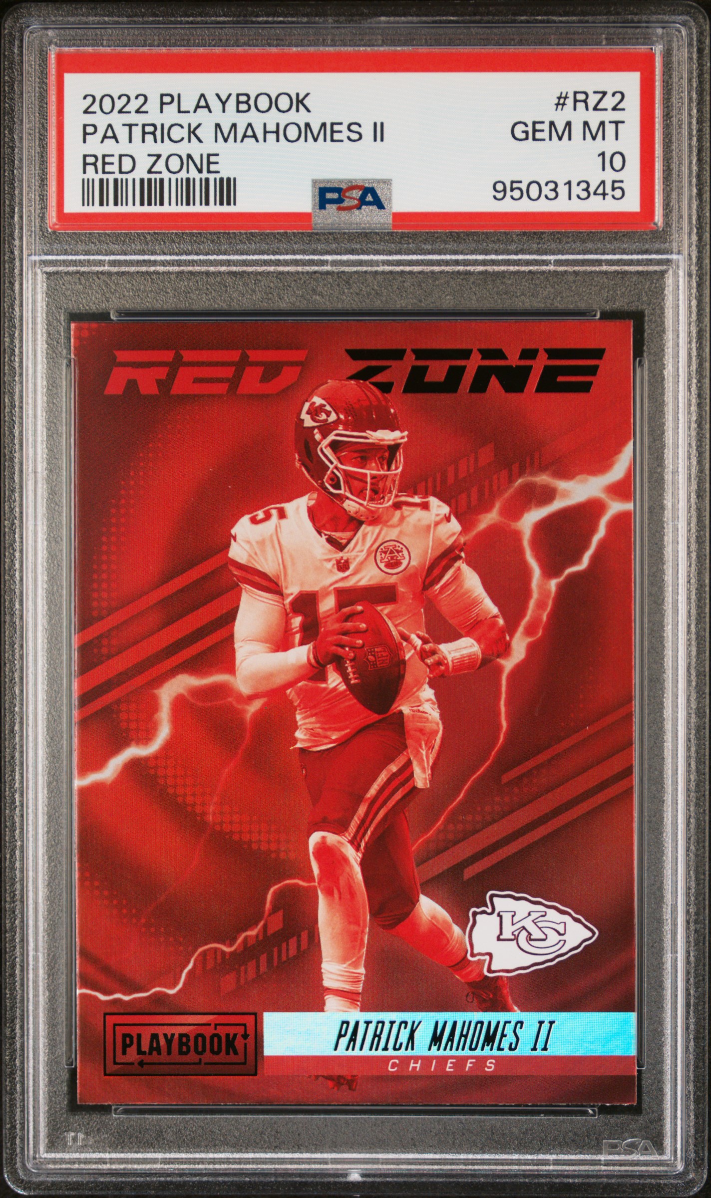 Patrick Mahomes 2022 Playbook Red Zone Football Card #RZ2 Graded PSA 10 Patrick Mahomes 2022 Playbook Red Zone Football Card #RZ2 Graded PSA 10