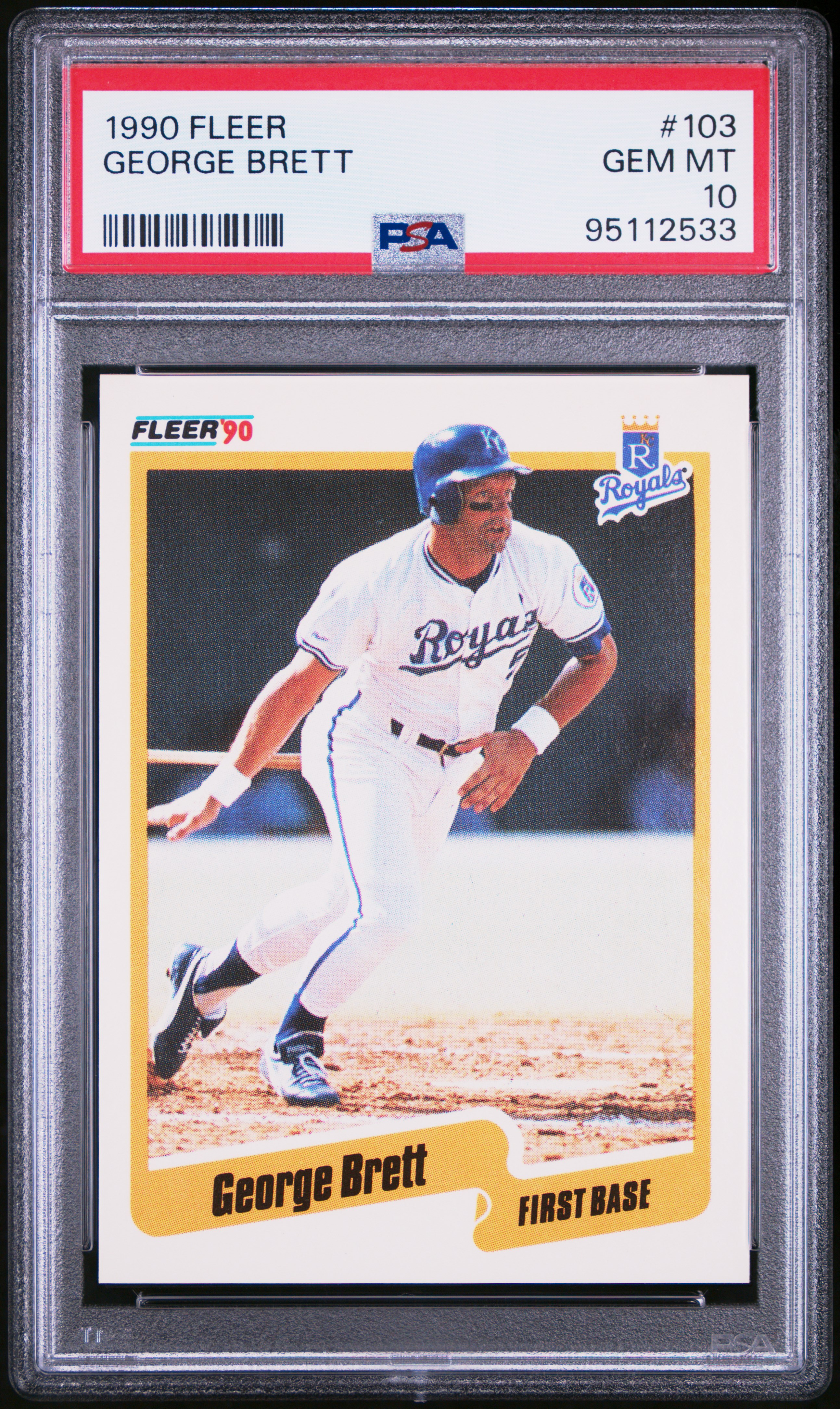 George Brett 1990 Fleer Baseball Card #103 Graded PSA 10 George Brett 1990 Fleer Baseball Card #103 Graded PSA 10