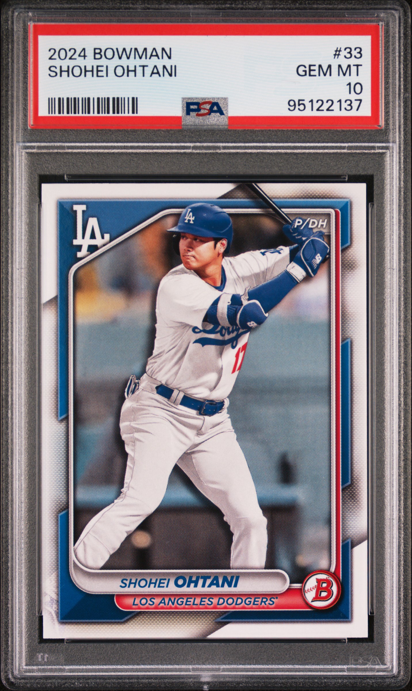 Shohei Ohtani 2024 Bowman Baseball Card #33 Graded PSA 10 Cert #95122137