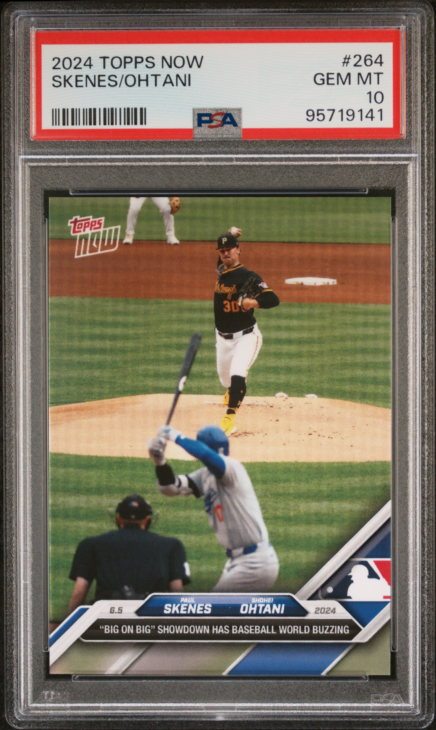 Paul Skenes Shohei Ohtani 2024 Topps Now Baseball Rookie Card #264 Graded PSA 10