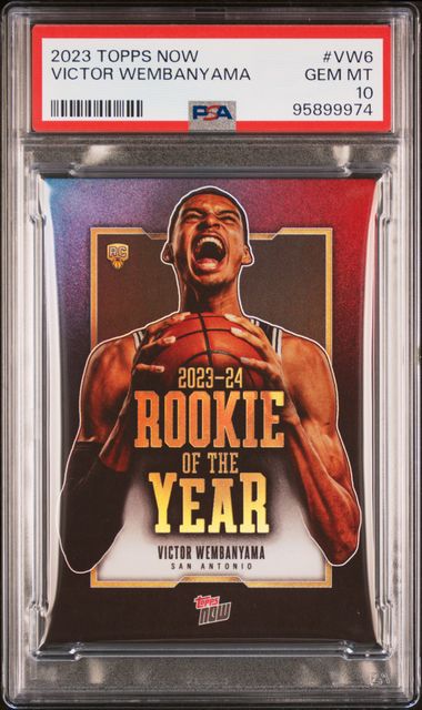 Victor Wembanyama 2023 Topps Now Rookie of the Year Card #VW6 Graded PSA 10