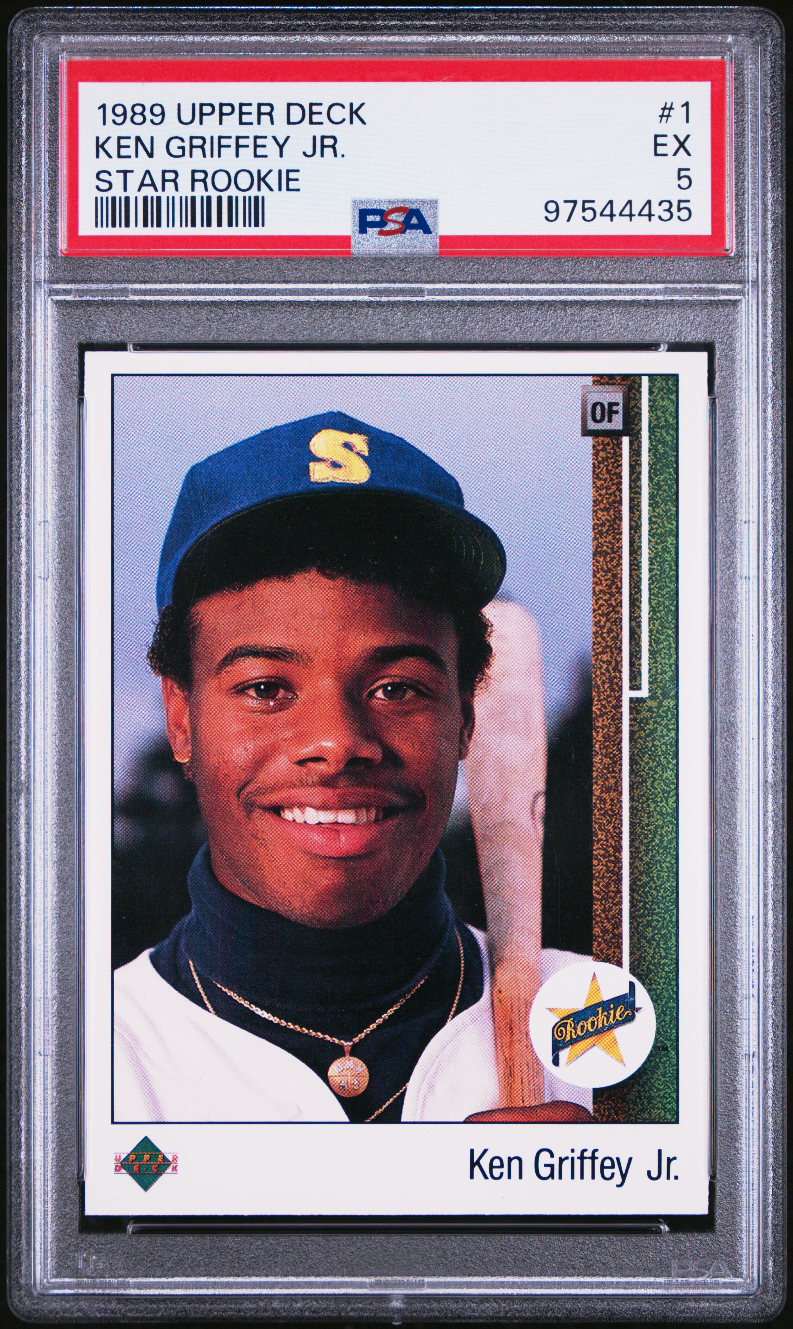Ken Griffey Jr 1989 Upper Deck Baseball Star Rookie Card RC #1 Graded PSA 5