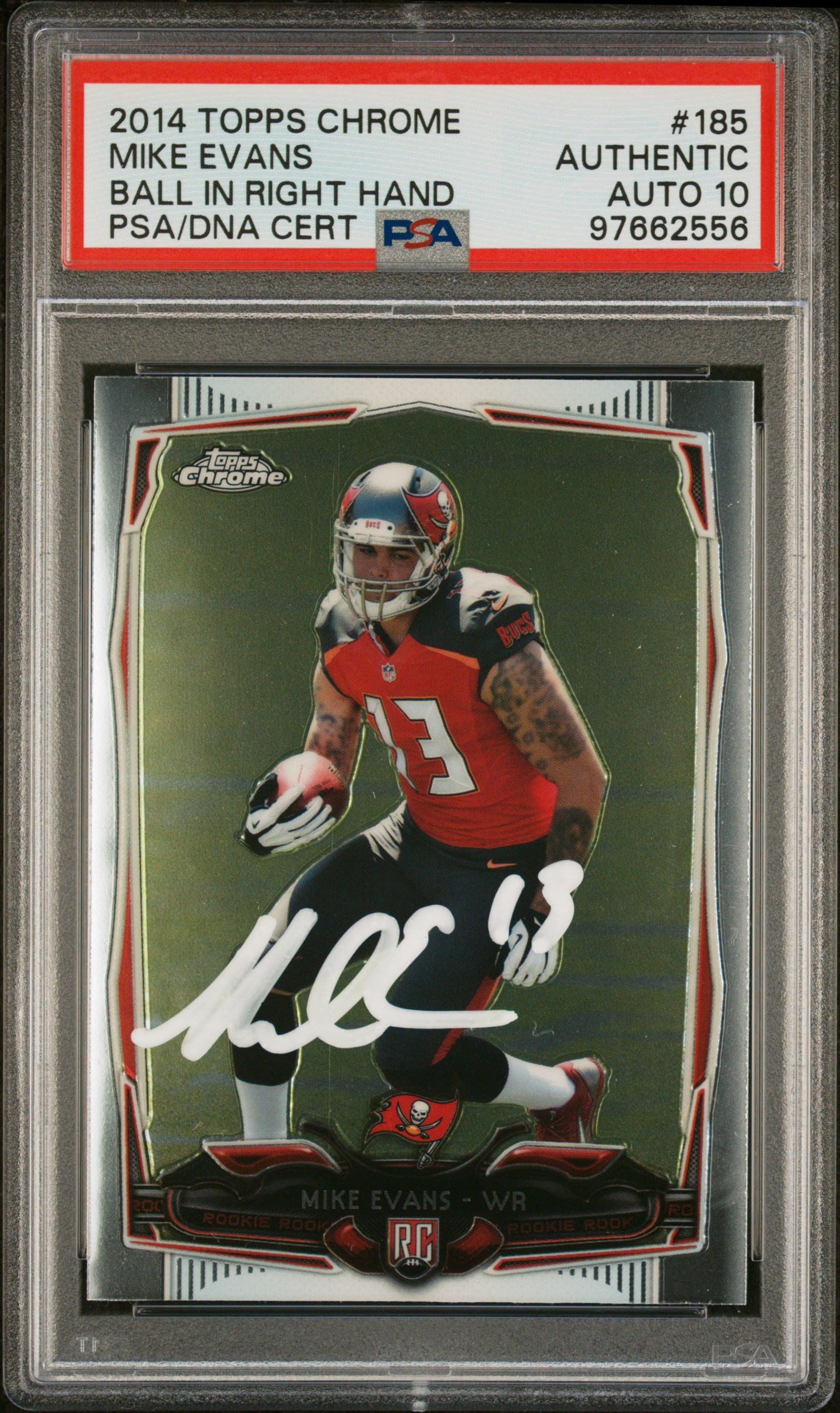 Mike Evans 2014 Topps Chrome Signed Rookie Card #185 Auto Graded PSA 10 97662556 ​​