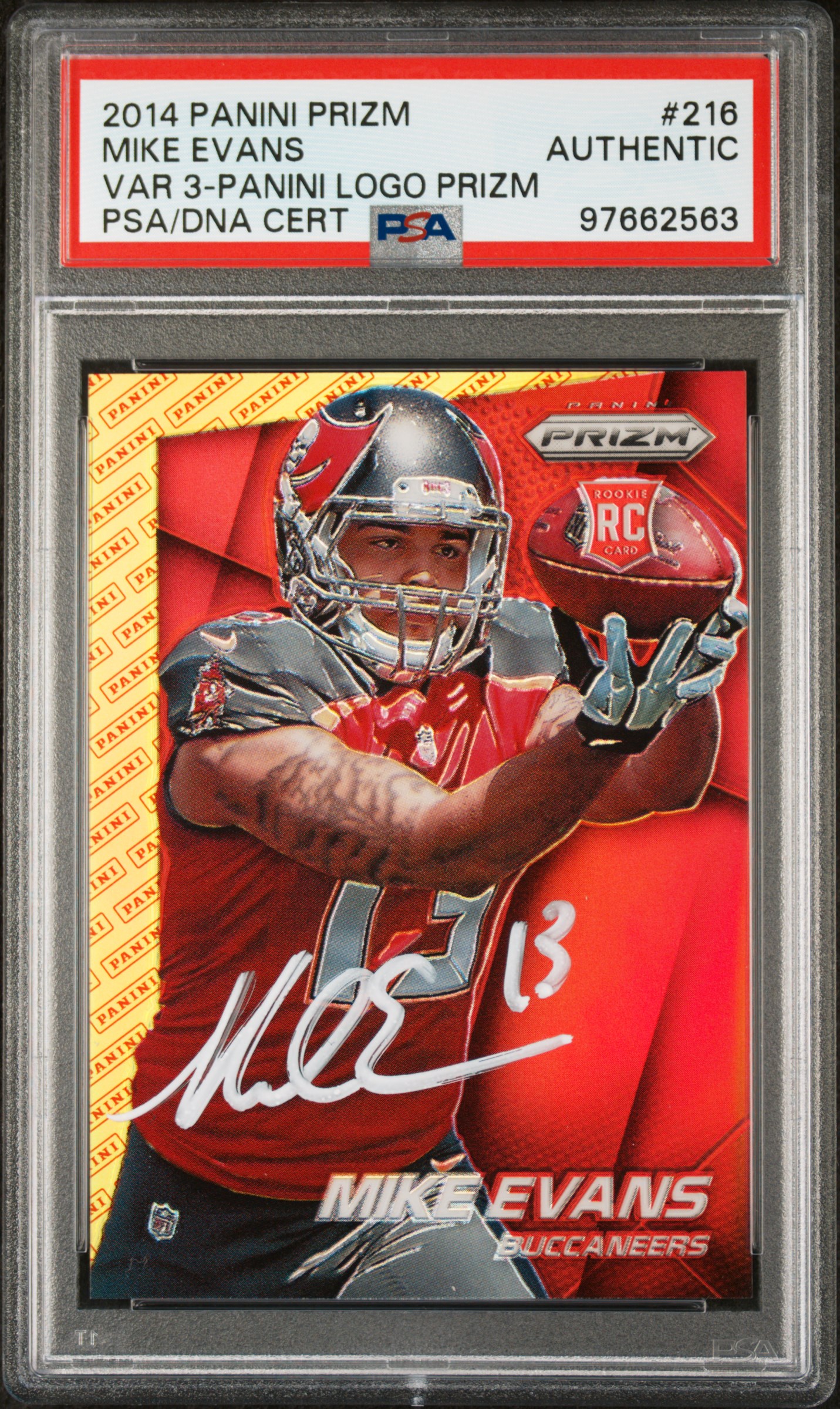 Mike Evans 2014 Panini Prizm Variation Football Rookie Card #216 Auto Graded PSA