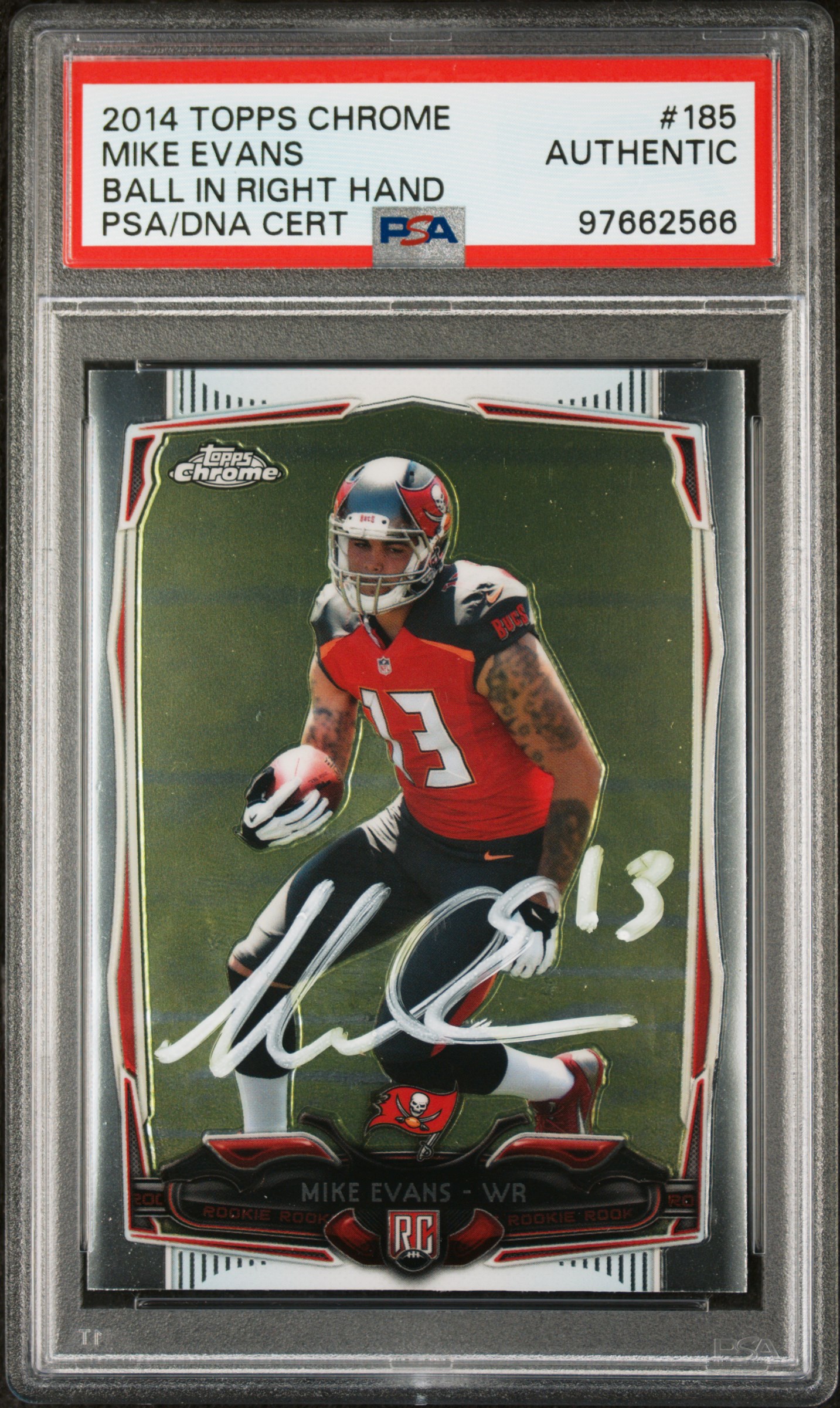 Mike Evans 2014 Topps Chrome Signed Football Rookie Card #185 Auto PSA 97662566