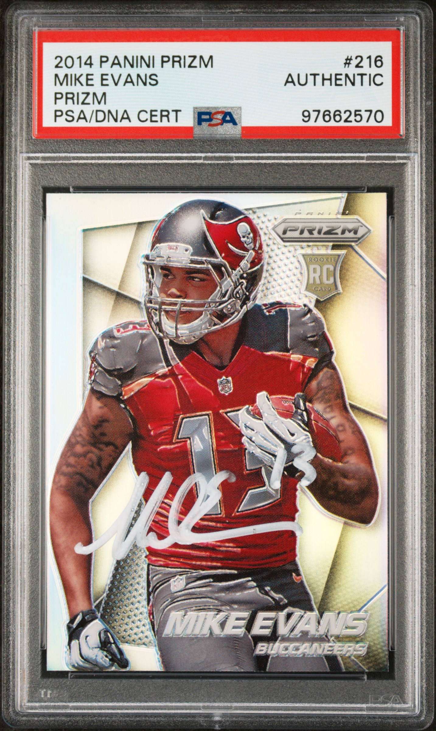 Mike Evans 2014 Panini Prizm Silver Football Rookie Card #216 Auto Graded PSA