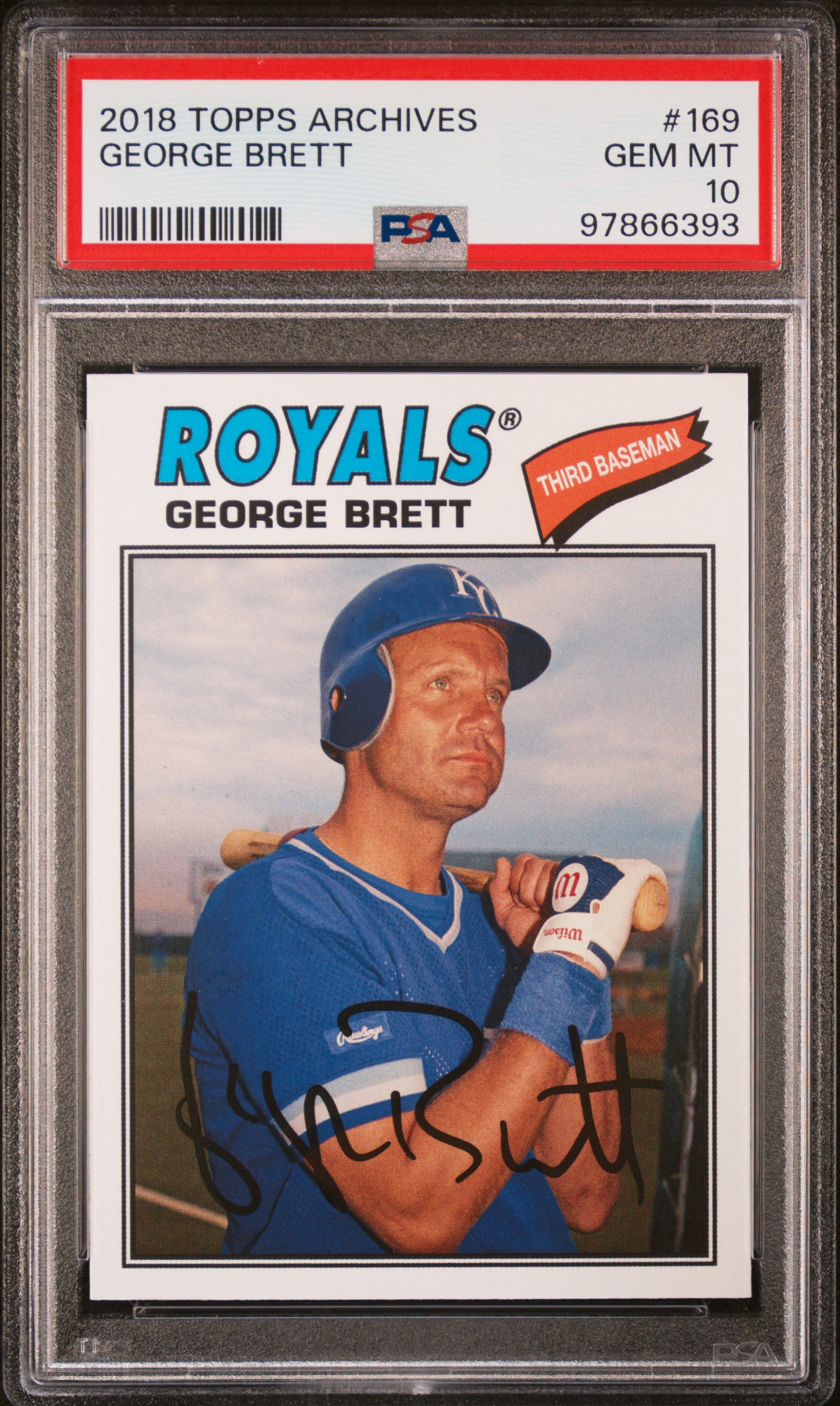 George Brett 2018 Topps Archives Baseball Card #169 Graded PSA 10 George Brett 2018 Topps Archives Baseball Card #169 Graded PSA 10
