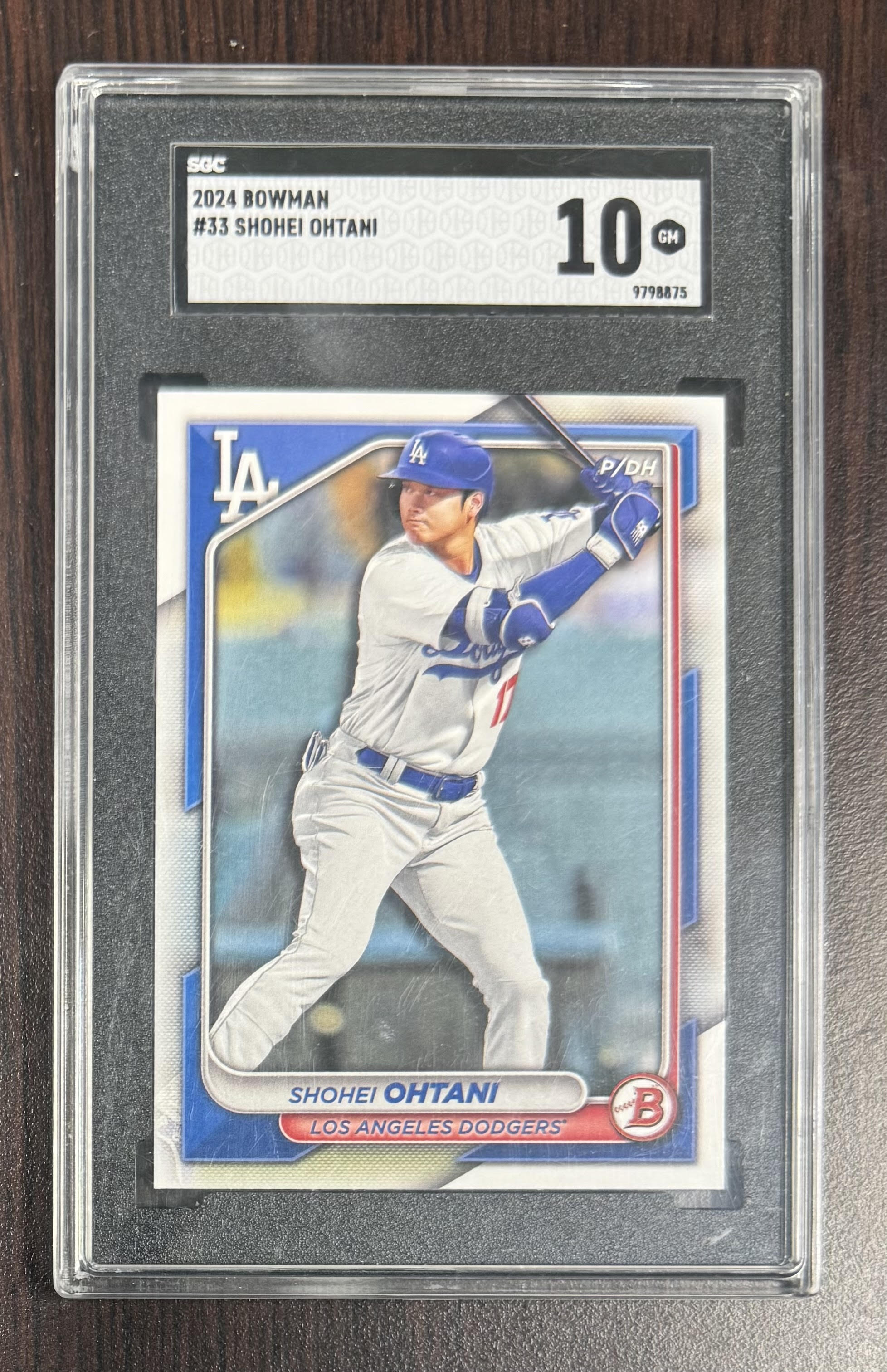 Shohei Ohtani 2024 Bowman Los Angeles Dodgers Baseball Card #33 Graded SGC 10 Cert #9798875 Shohei Ohtani 2024 Bowman Los Angeles Dodgers Baseball Card #33 Graded SGC 10 Cert #9798875