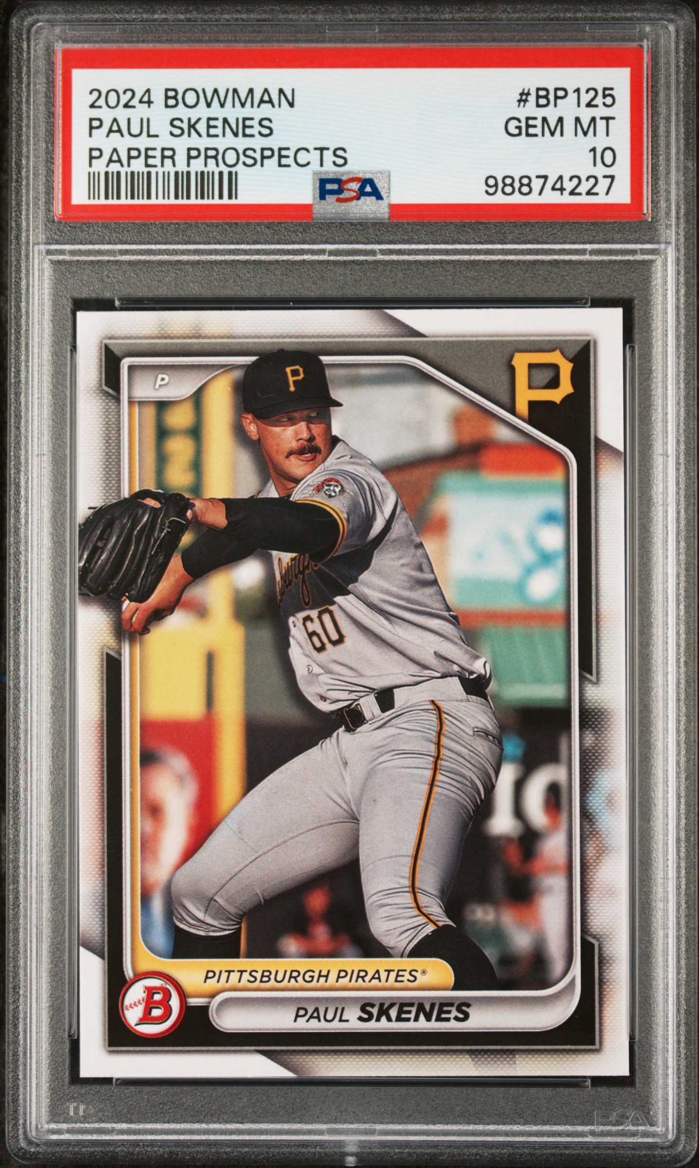 Paul Skenes 2024 Bowman Paper Prospects Baseball Rookie Card #BP125 PSA 10