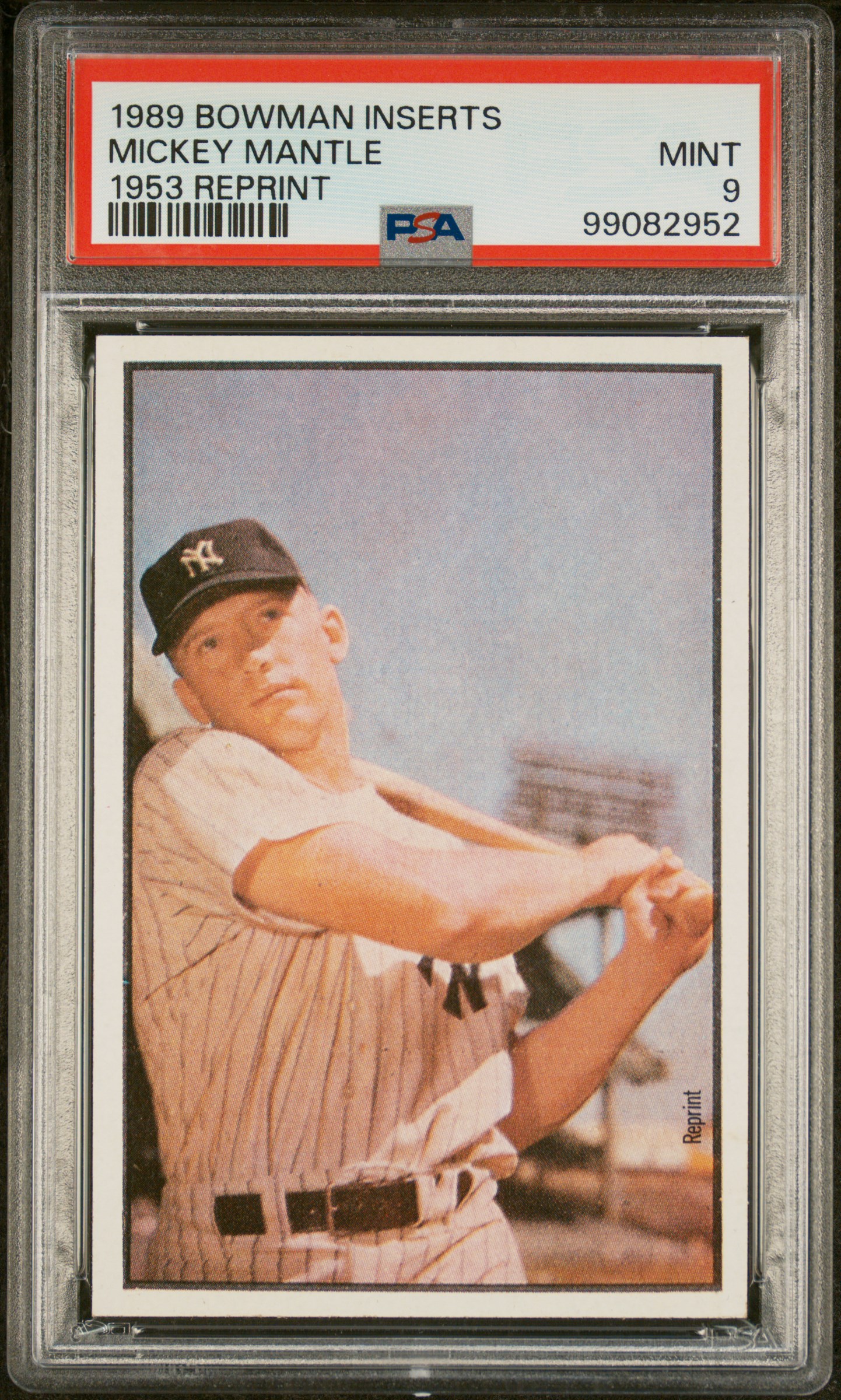 Mickey Mantle 1989 Bowman Inserts 1953 Baseball Card Graded PSA 9 Mickey Mantle 1989 Bowman Inserts 1953 Baseball Card Graded PSA 9