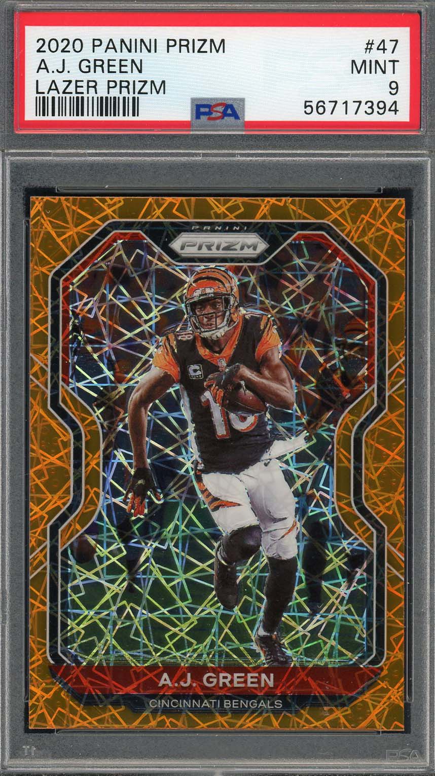 AJ Green 2020 Panini Prizm Lazer Football Card #47 Graded PSA 9 AJ Green 2020 Panini Prizm Lazer Football Card #47 Graded PSA 9