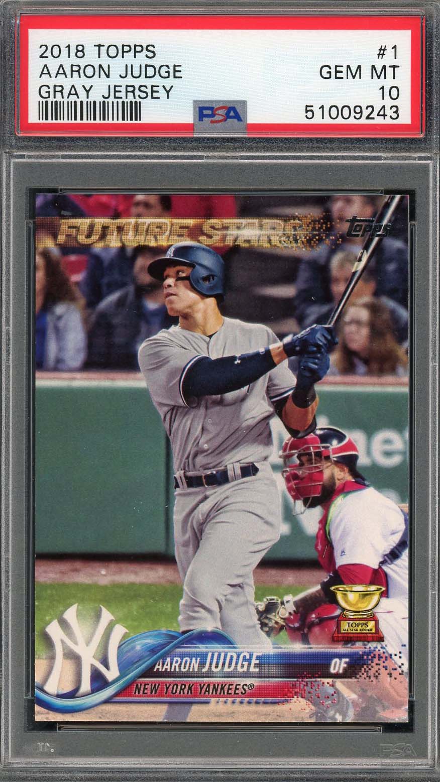 Aaron Judge 2018 Topps Gray Jersey Baseball Card #1 Graded PSA 10