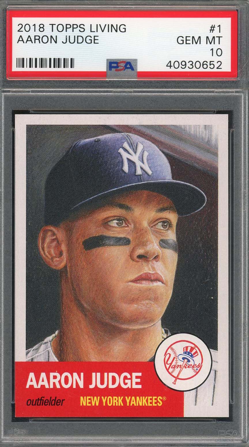 Aaron Judge 2018 Topps Living Baseball Card #1 Graded PSA 10 Aaron Judge 2018 Topps Living Baseball Card #1 Graded PSA 10