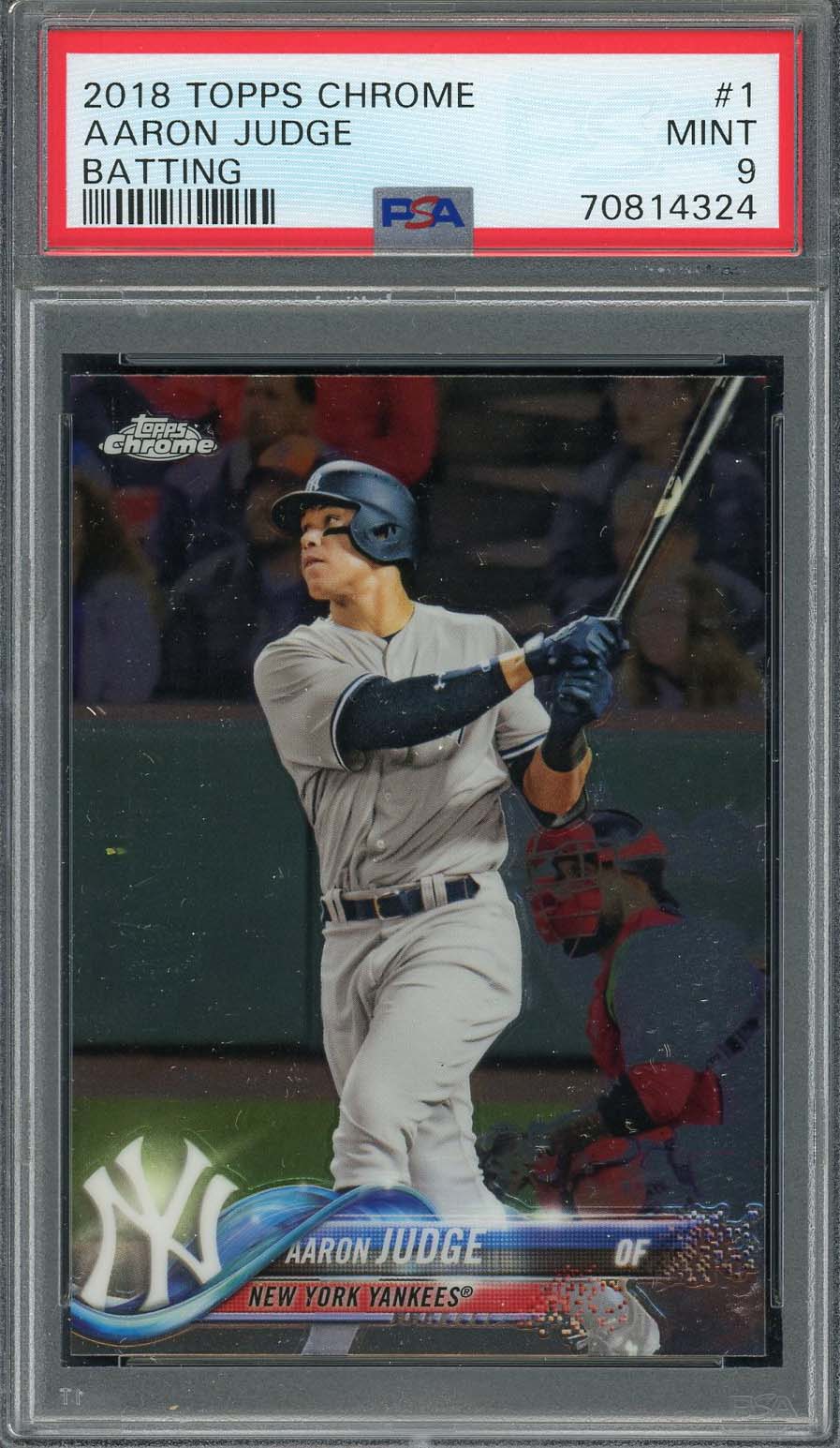 Aaron Judge 2018 Topps Chrome Baseball Card #1 Graded PSA 9