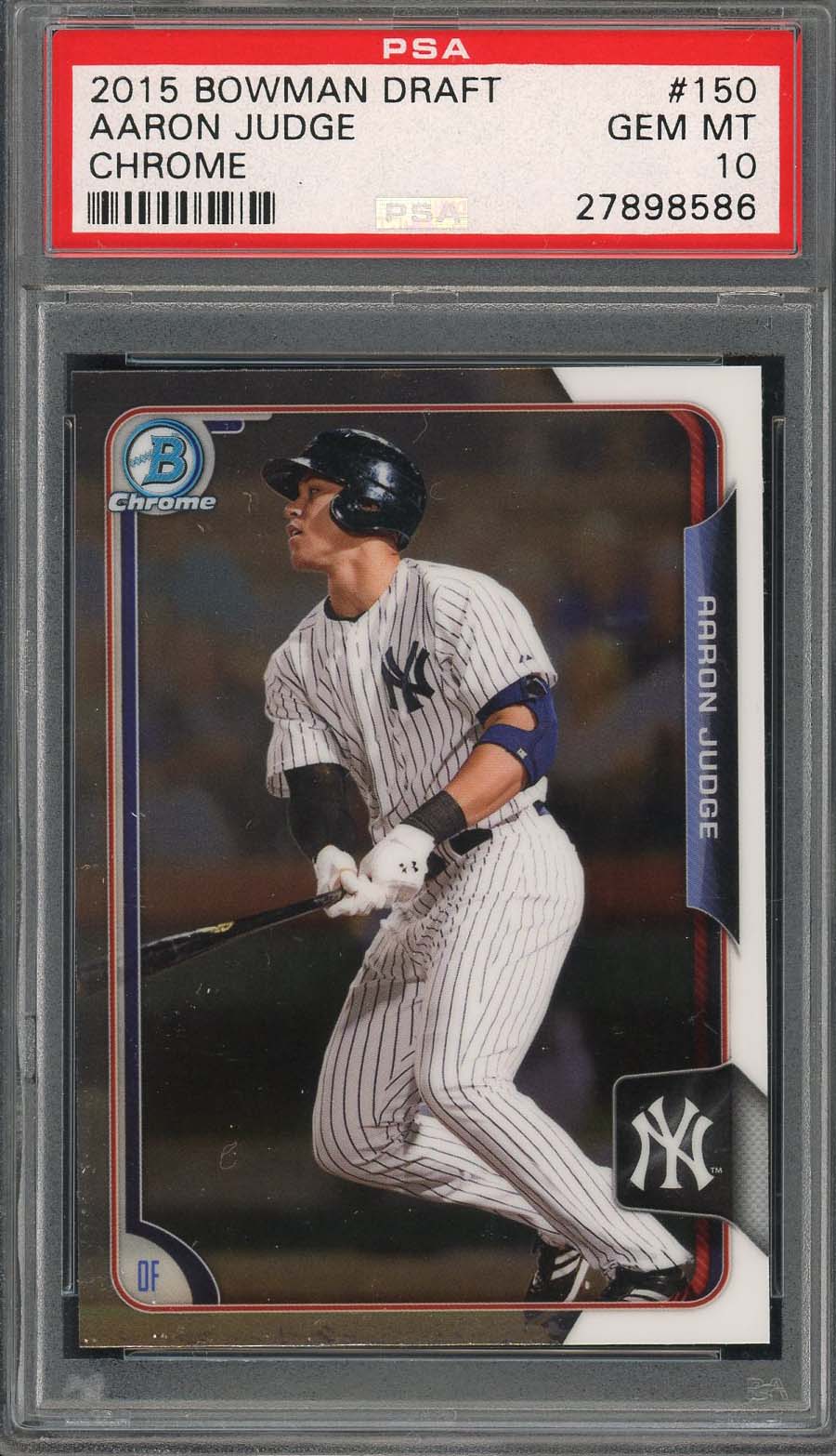 Aaron Judge 2015 Bowman Draft Chrome Baseball Rookie Card RC #150 Graded PSA 10 Aaron Judge 2015 Bowman Draft Chrome Baseball Rookie Card RC #150 Graded PSA 10