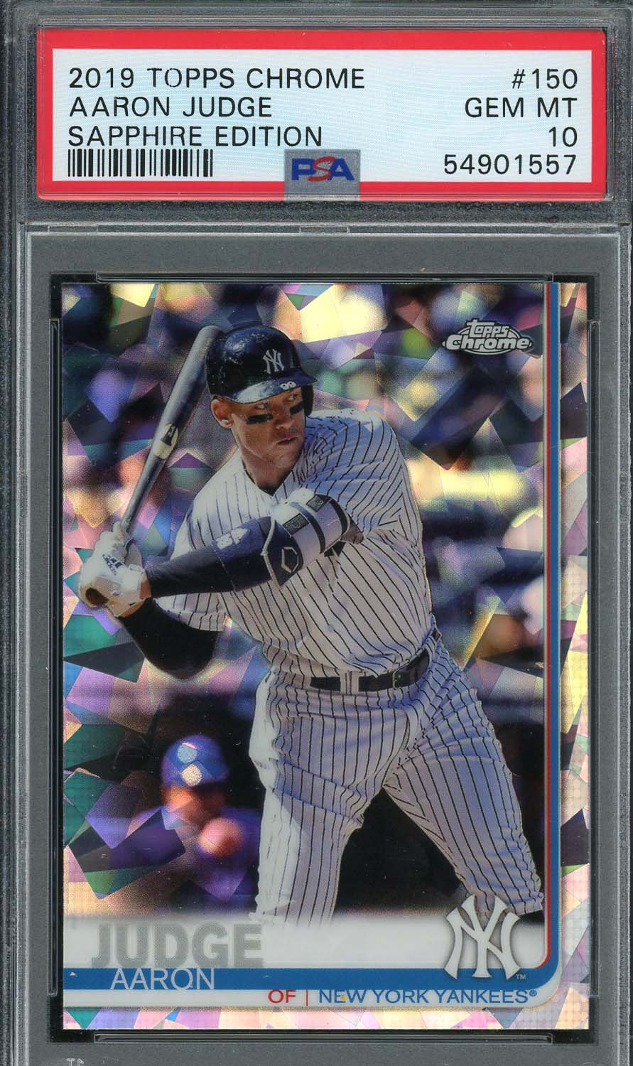 Aaron Judge 2019 Topps Chrome Sapphire Edition Baseball Card #150 Graded PSA 10