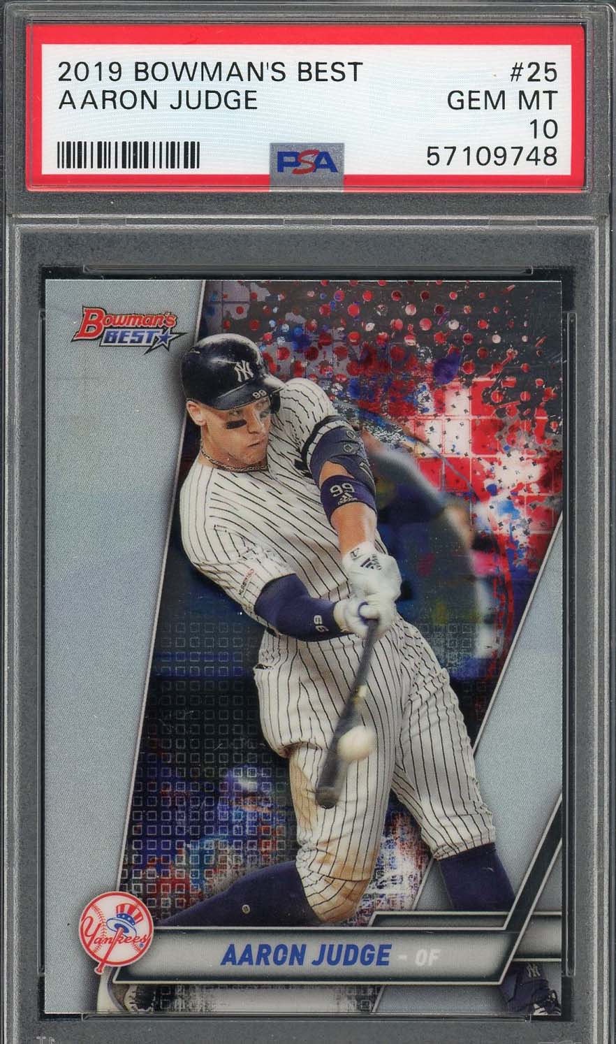 Aaron Judge 2019 Bowman's Best Baseball Card #25 Graded PSA 10 Aaron Judge 2019 Bowman's Best Baseball Card #25 Graded PSA 10