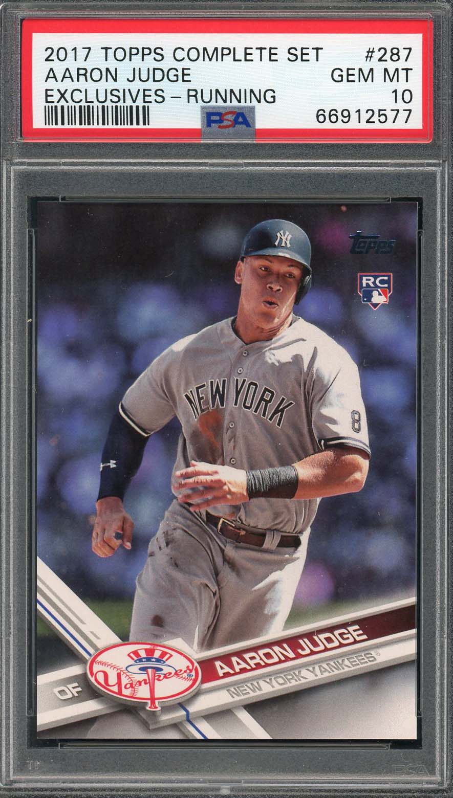 Aaron Judge 2017 Topps Complete Baseball Rookie Card RC #287 Graded PSA 10 Aaron Judge 2017 Topps Complete Baseball Rookie Card RC #287 Graded PSA 10
