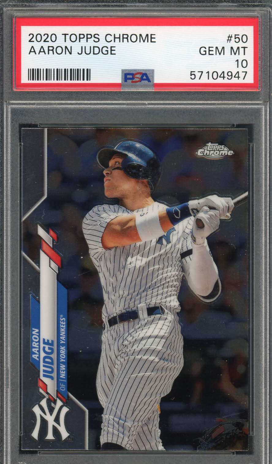 Aaron Judge 2020 Topps Chrome Baseball Card #50 Graded PSA 10 Aaron Judge 2020 Topps Chrome Baseball Card #50 Graded PSA 10