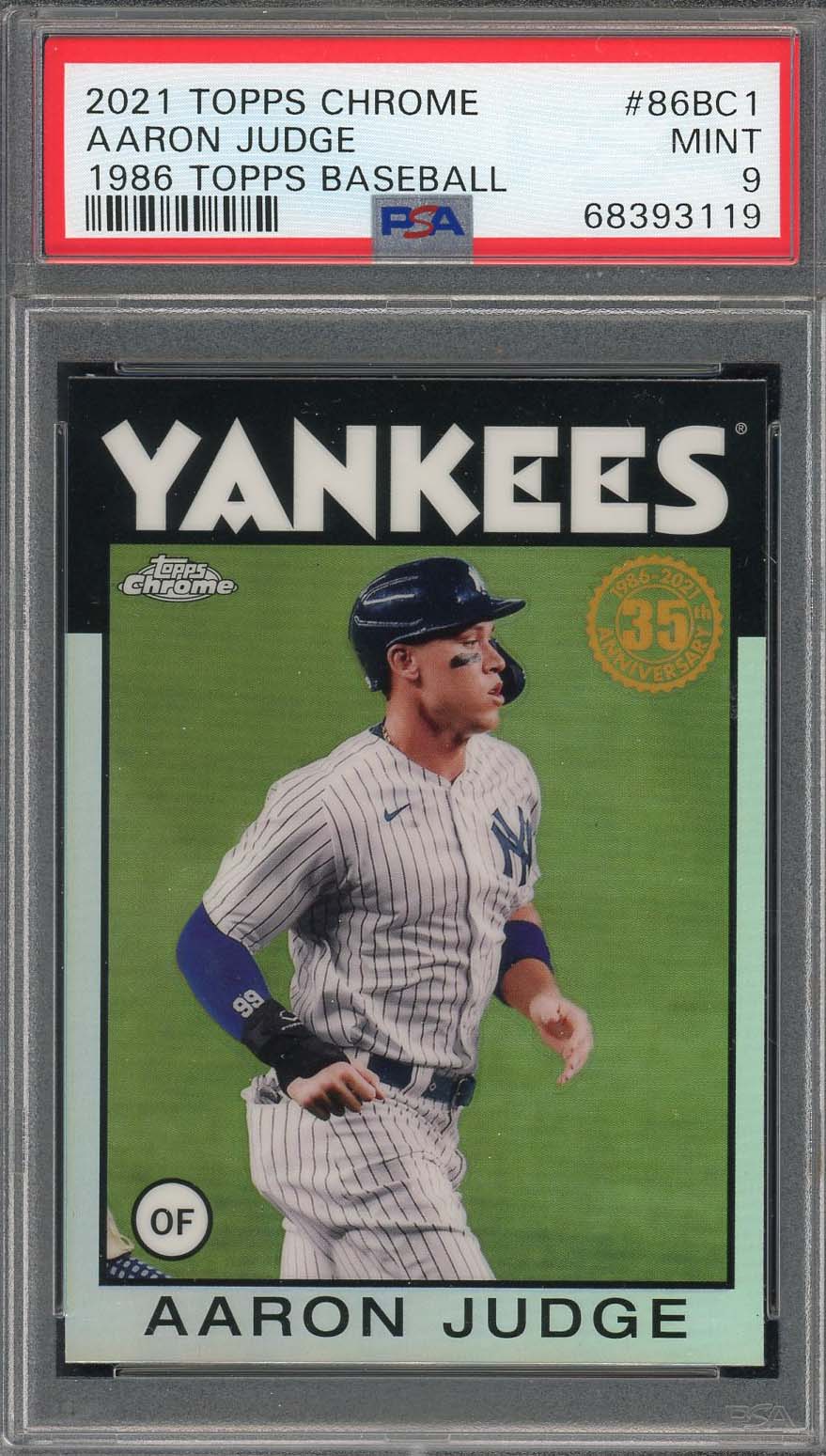 Aaron Judge 2021 Topps Chrome 1986 Baseball Card #86BC1 Graded PSA 9 Aaron Judge 2021 Topps Chrome 1986 Baseball Card #86BC1 Graded PSA 9