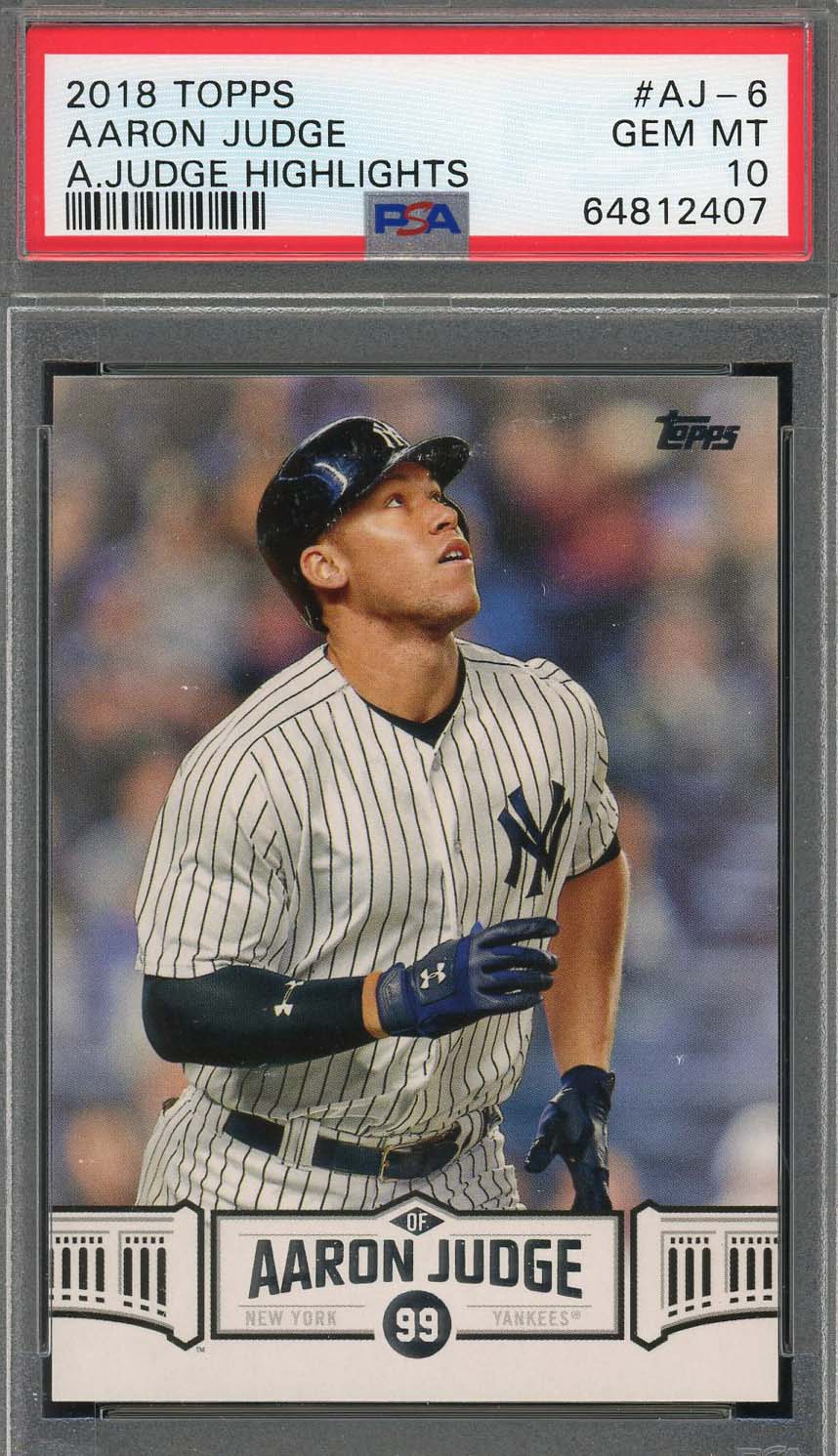 Aaron Judge 2018 Topps Highlights Baseball Card #AJ-6 Graded PSA 10 Aaron Judge 2018 Topps Highlights Baseball Card #AJ-6 Graded PSA 10
