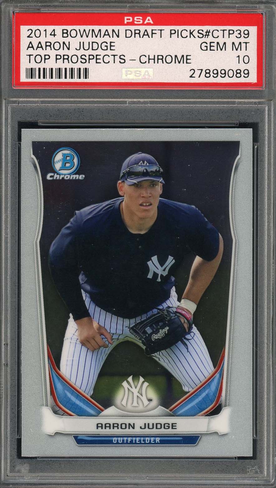 Aaron Judge 2014 Bowman Draft Picks Chrome Baseball Rookie Card #CTP39 PSA 10