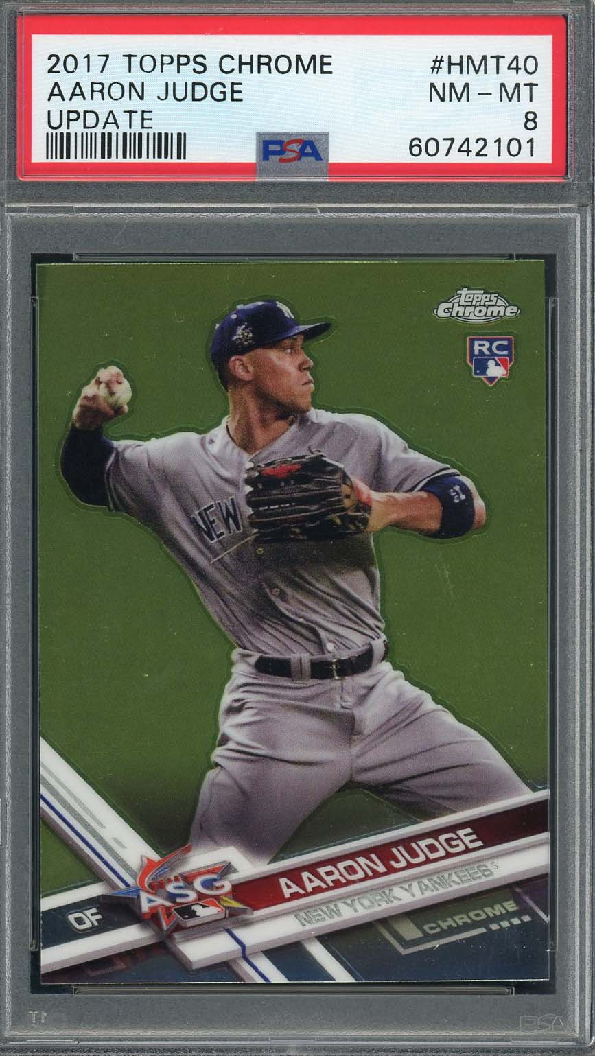 Aaron Judge 2017 Topps Chrome Update Baseball Rookie Card #HMT40 Graded PSA 8