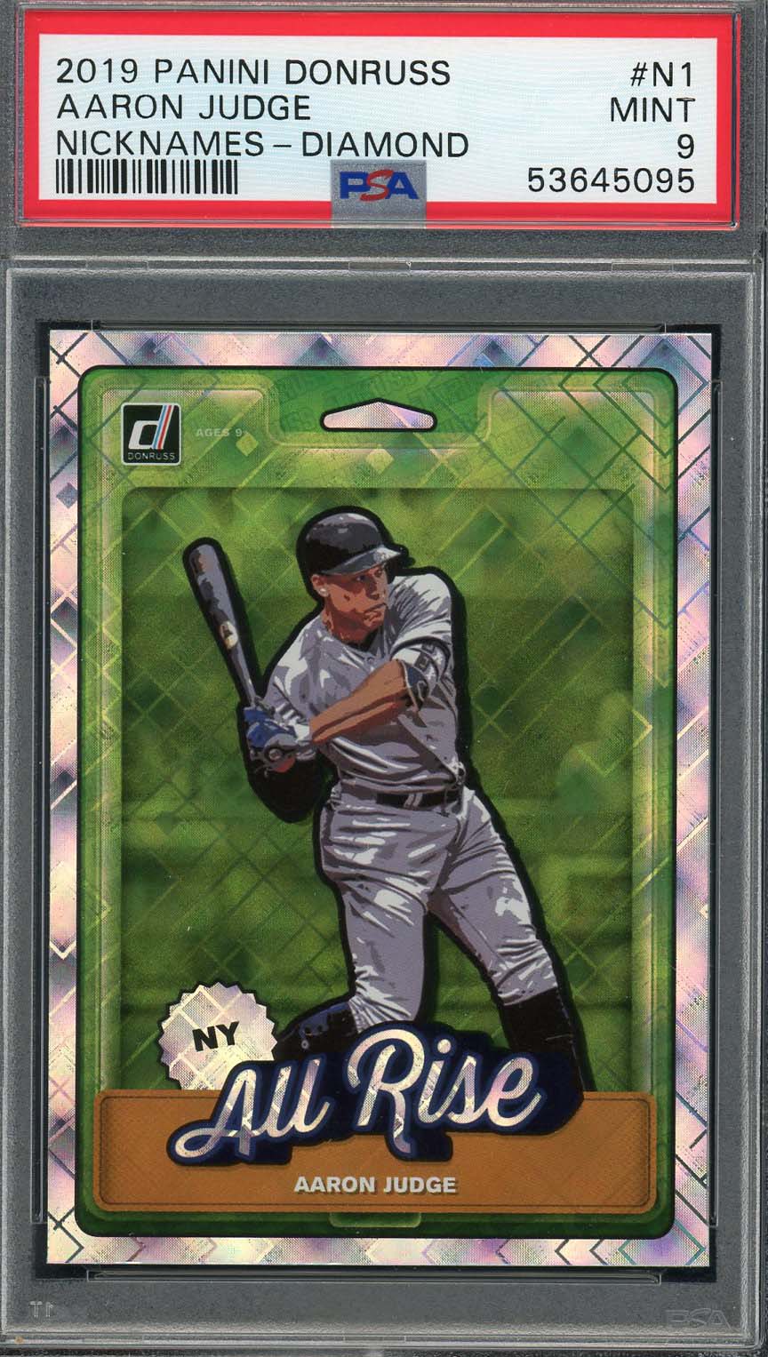 Aaron Judge 2019 Panini Donruss Nicknames Diamond Baseball Card #N1 Graded PSA 9 Aaron Judge 2019 Panini Donruss Nicknames Diamond Baseball Card #N1 Graded PSA 9