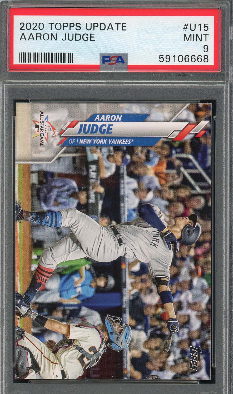 Aaron Judge 2020 Topps Update Baseball Card #U15 Graded PSA 9 Aaron Judge 2020 Topps Update Baseball Card #U15 Graded PSA 9