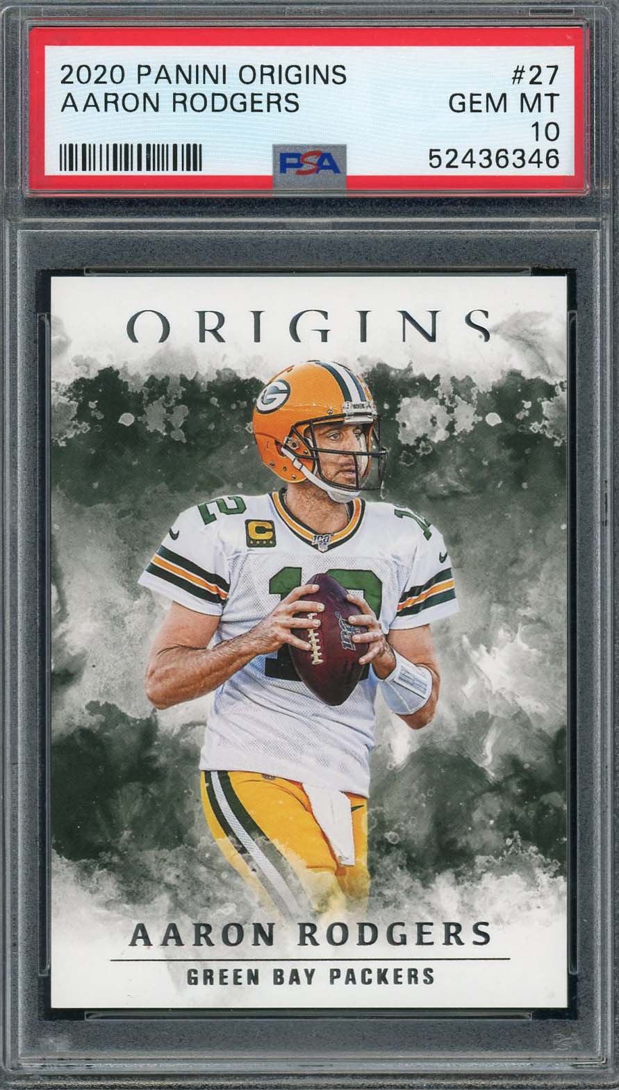 Aaron Rodgers 2020 Panini Origins Football Card #27 Graded PSA 10