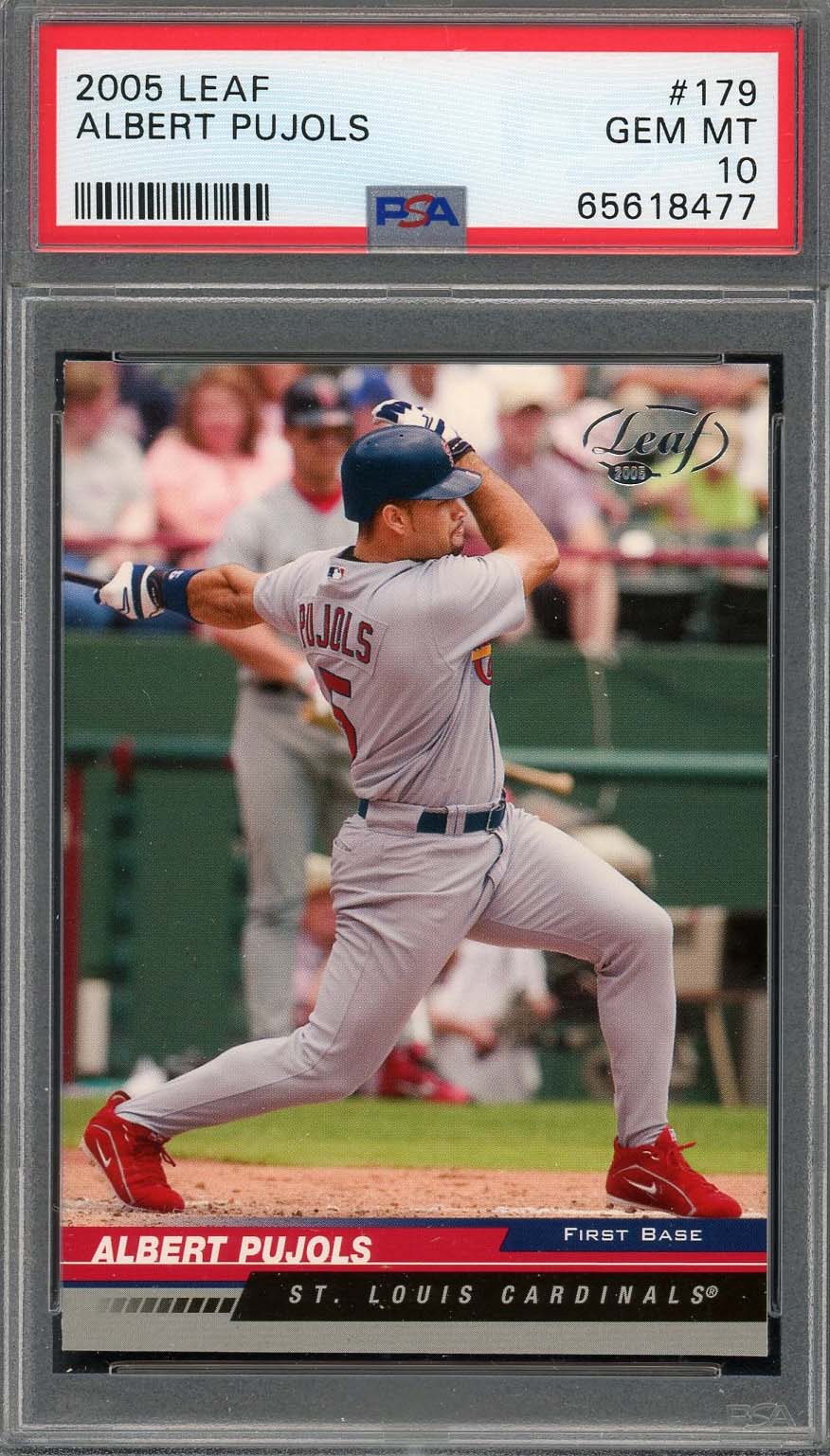 Albert Pujols 2005 Leaf Baseball Card #179 Graded PSA 10