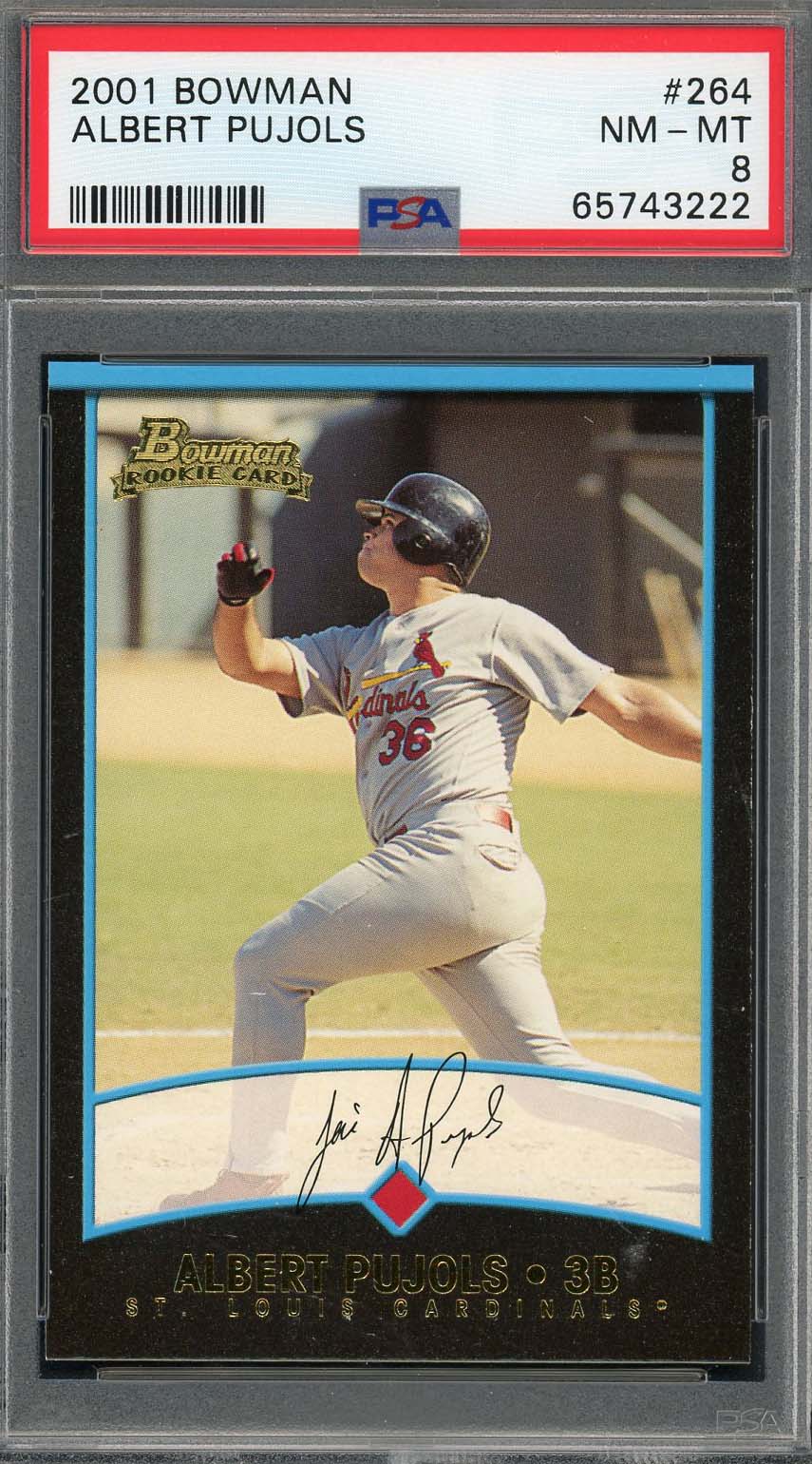Albert Pujols 2001 Bowman Baseball Rookie Card RC #264 Graded PSA 8 Albert Pujols 2001 Bowman Baseball Rookie Card RC #264 Graded PSA 8