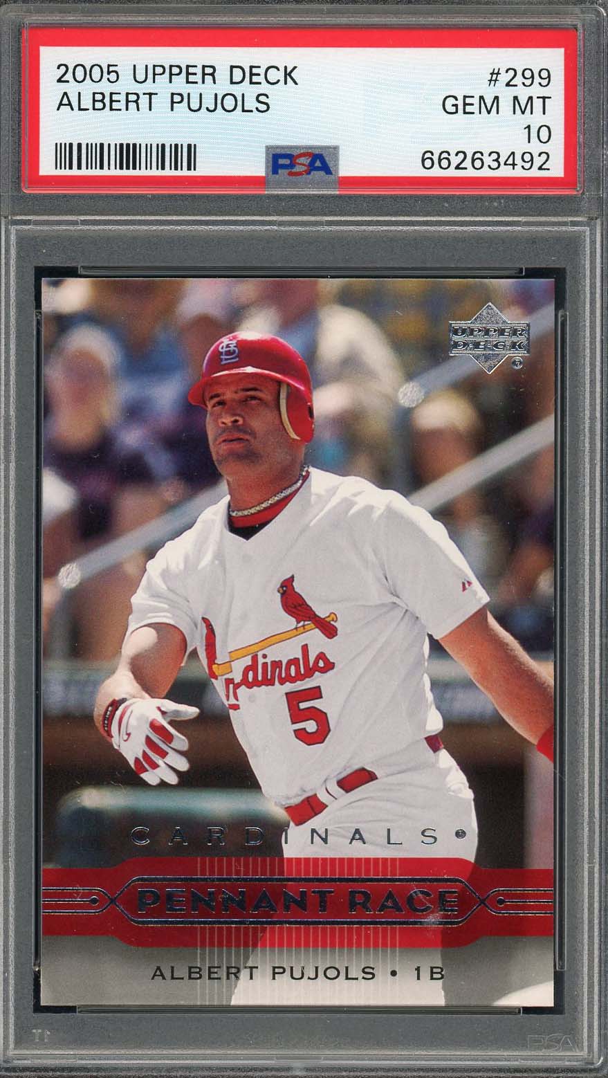 Albert Pujols 2005 Upper Deck Baseball Card #299 Graded PSA 10