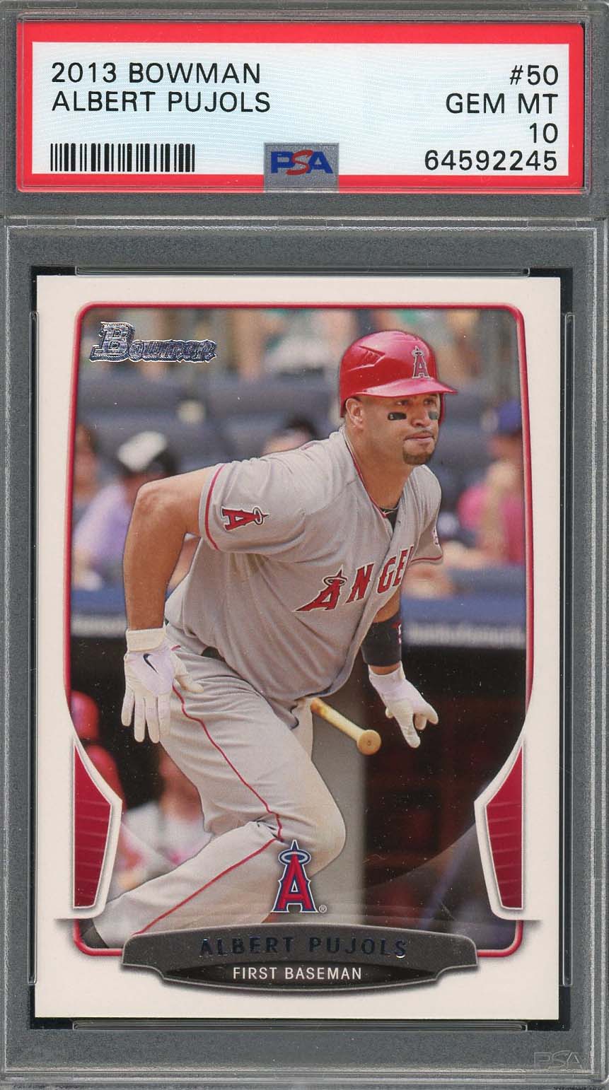 Albert Pujols 2013 Bowman Baseball Card #50 Graded PSA 10