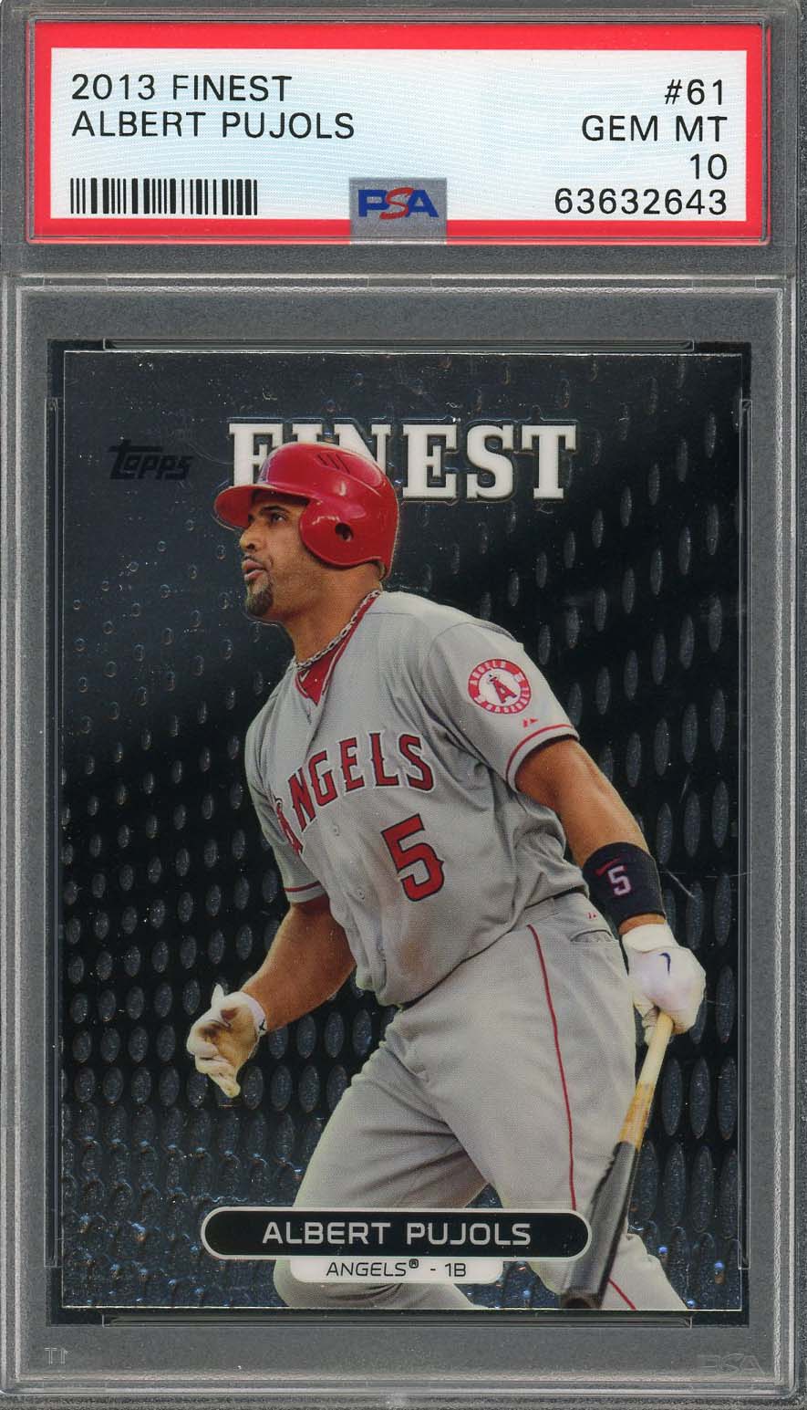 Albert Pujols 2013 Topps Finest Baseball Card #61 Graded PSA 10